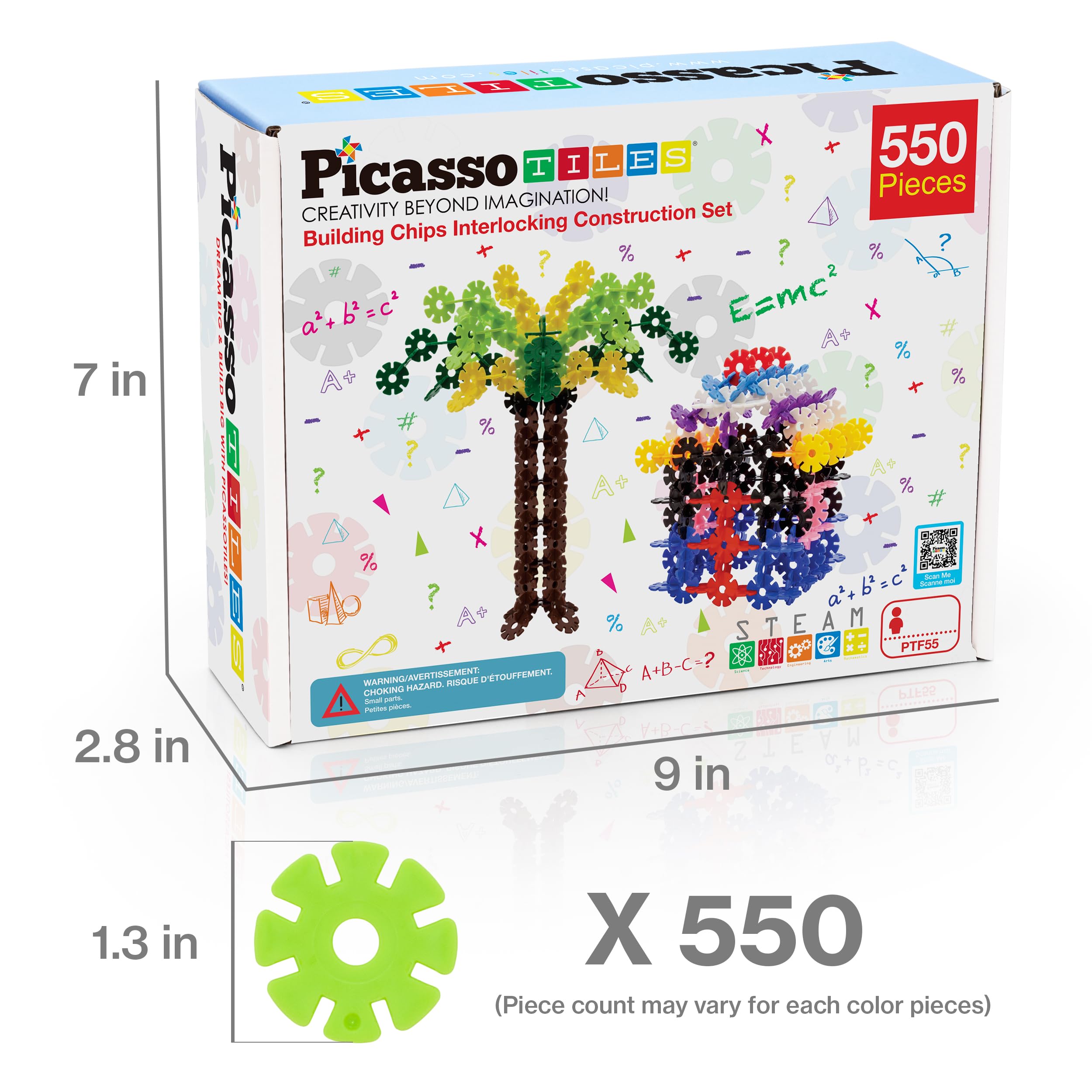 Foto 7 | Fichas De Construcción, Juguetes, Picassotiles, Ptf55, 550 Piezas, A Partir De 3 Años - Venta Internacional.