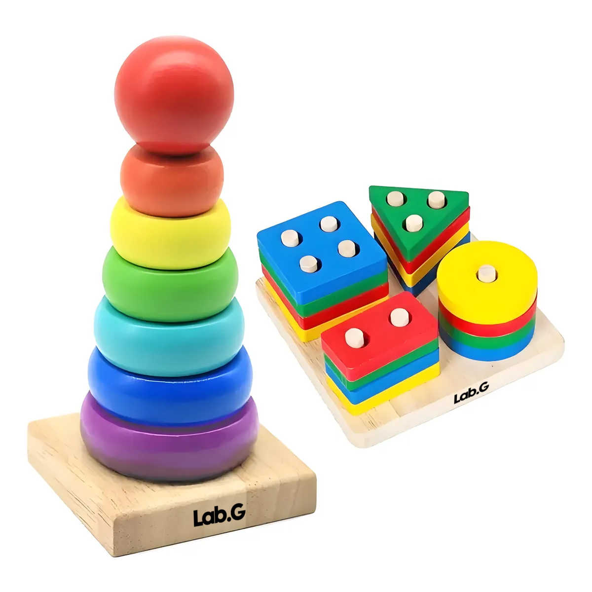 Juguete Apilable Educativo Madera Juguete Lab.g Multicolor