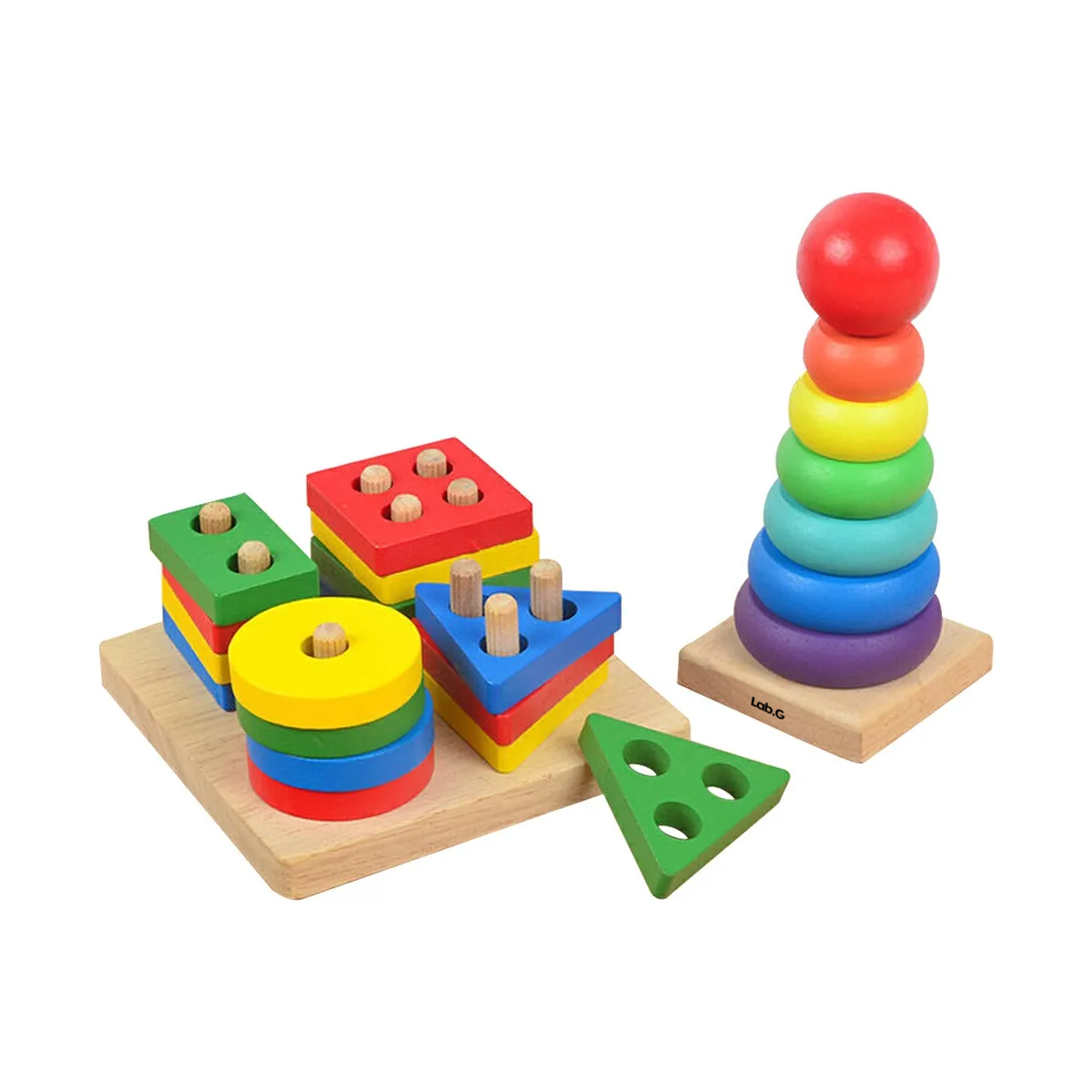Foto 4 pulgar | Juguete Apilable Educativo Madera Juguete Lab.g Multicolor