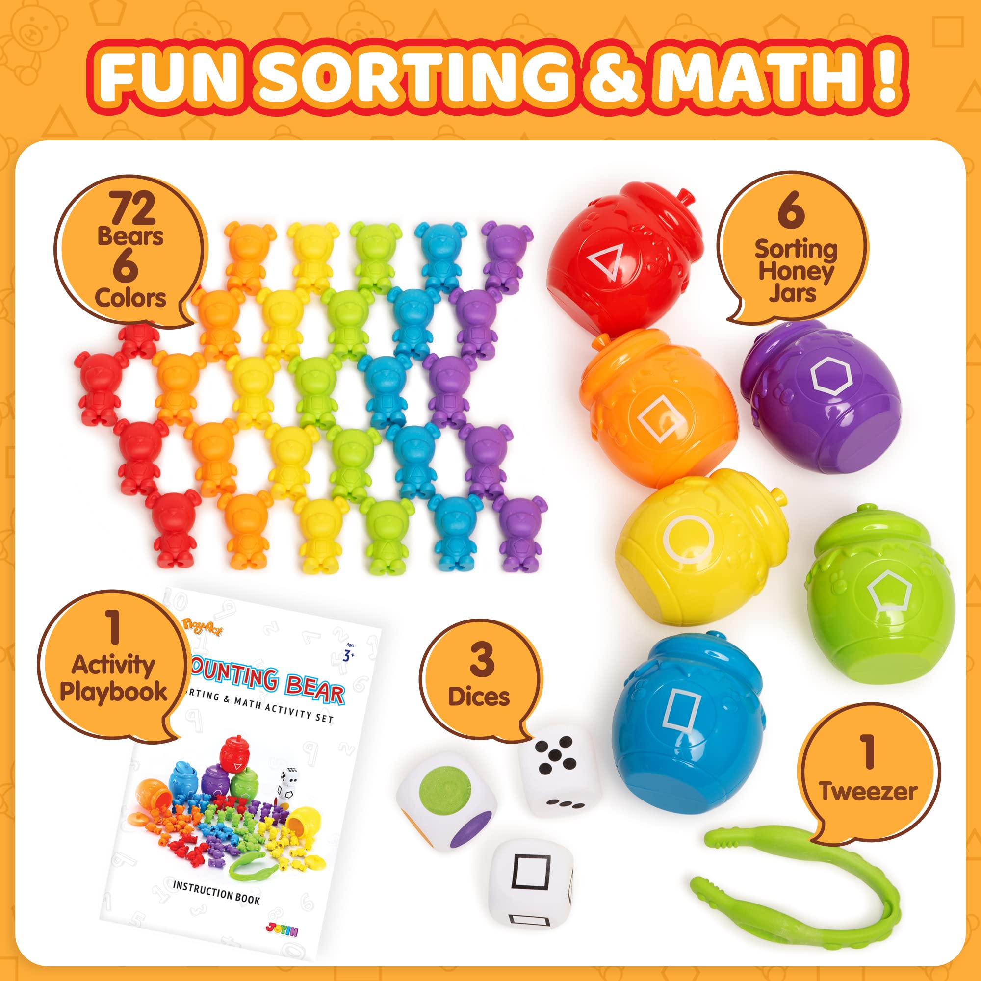 Foto 3 pulgar | Learning Toy Joyin Rainbow Counting Bears Con Tazas Clasificadoras, 83 Unidades - Venta Internacional.