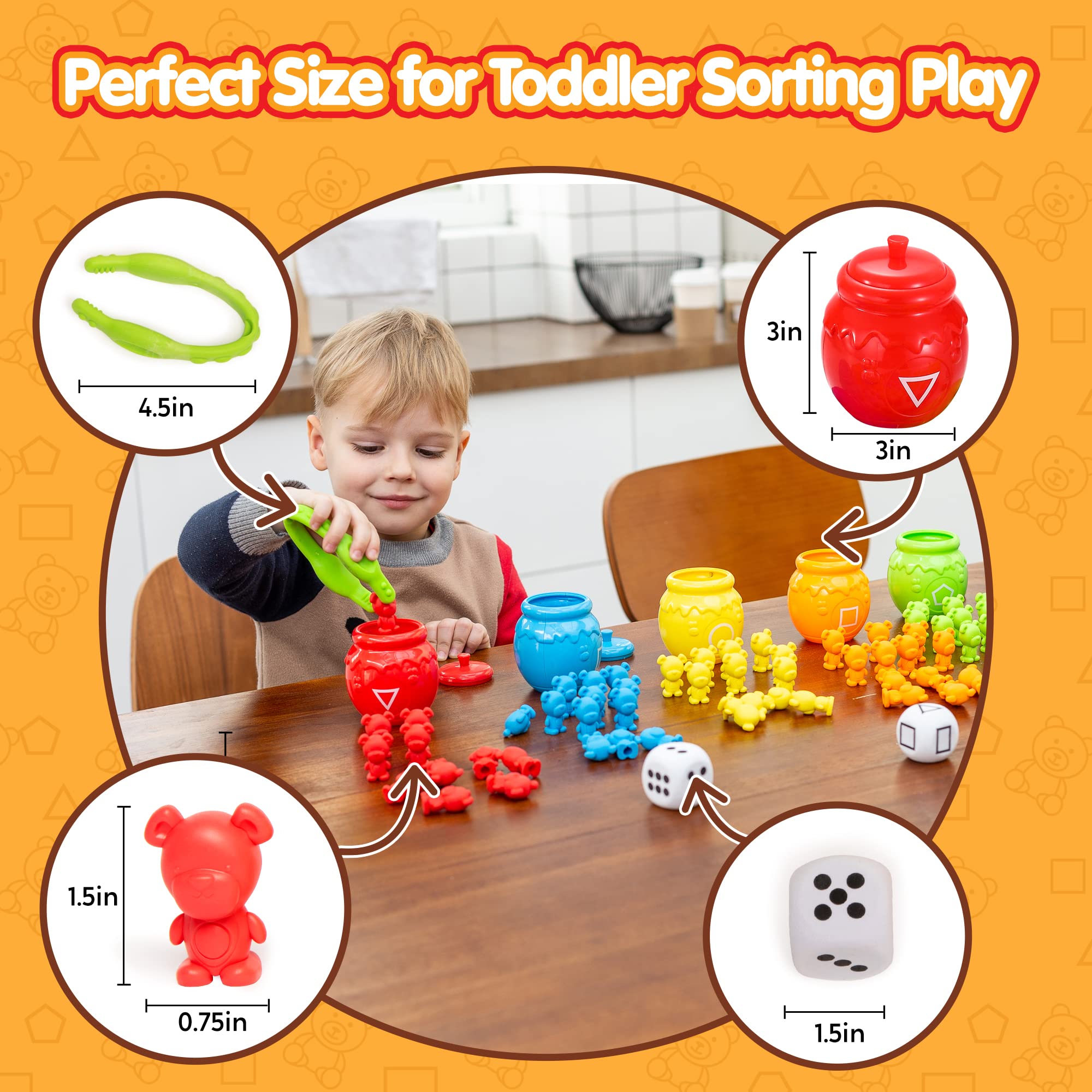 Foto 4 pulgar | Learning Toy Joyin Rainbow Counting Bears Con Tazas Clasificadoras, 83 Unidades - Venta Internacional.