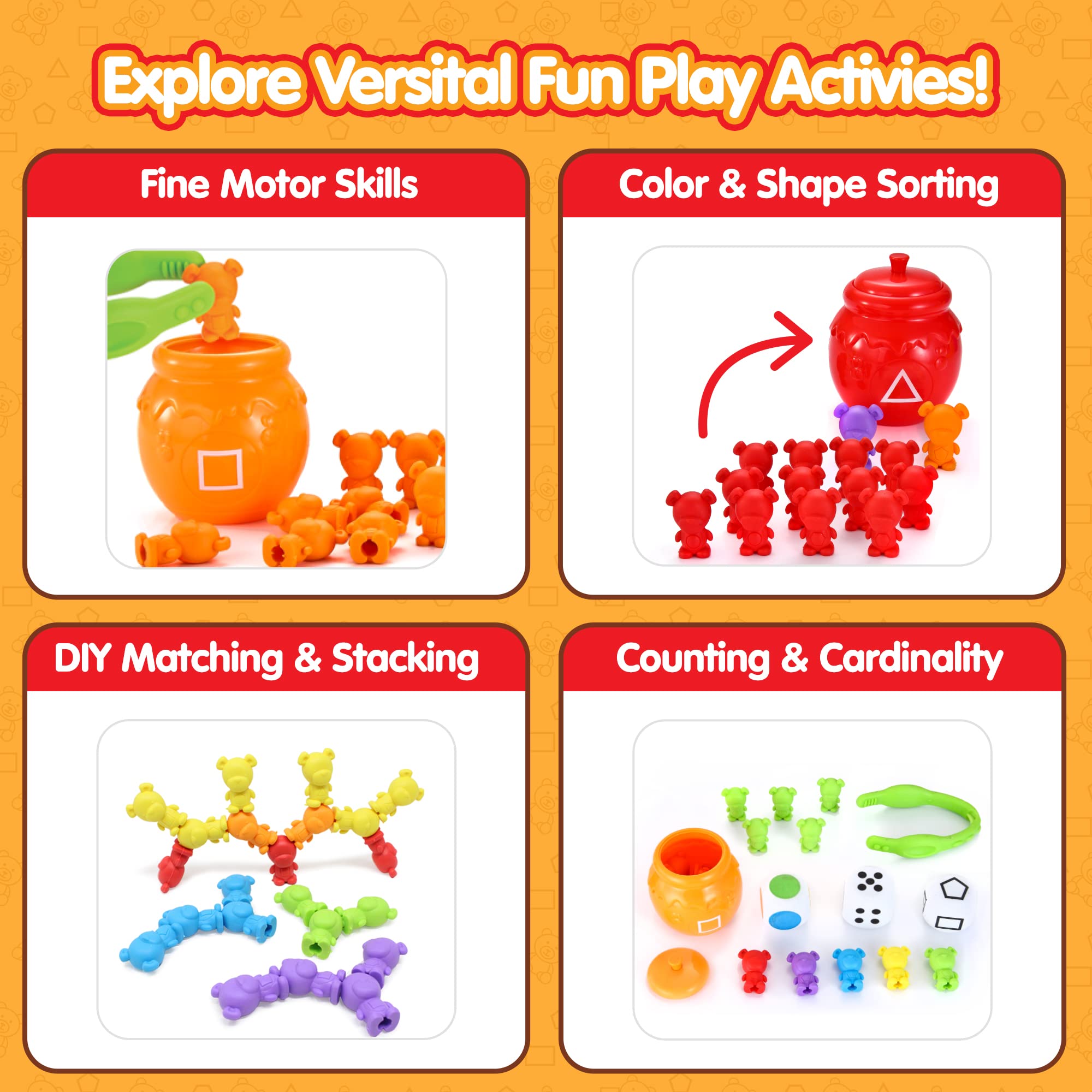 Foto 5 pulgar | Learning Toy Joyin Rainbow Counting Bears Con Tazas Clasificadoras, 83 Unidades - Venta Internacional.