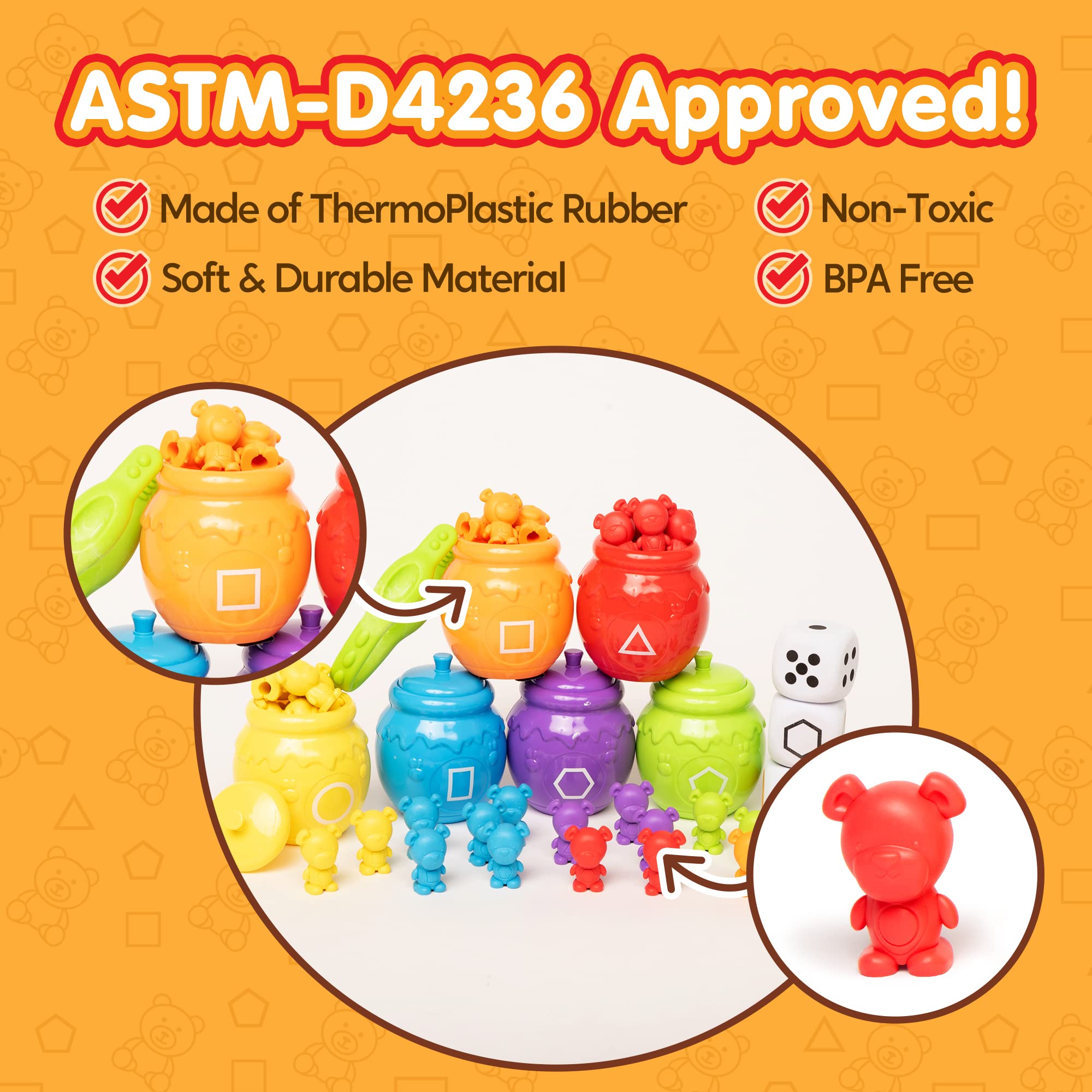 Foto 6 pulgar | Learning Toy Joyin Rainbow Counting Bears Con Tazas Clasificadoras, 83 Unidades - Venta Internacional.