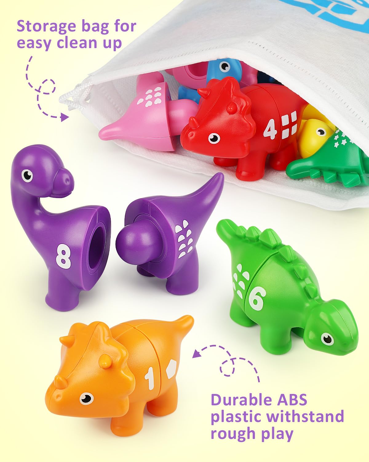 Foto 7 pulgar | Juego A Juego Con Números De Coogam, 10 Unidades, Dinosaurios De 2 A 4 Años - Venta Internacional.