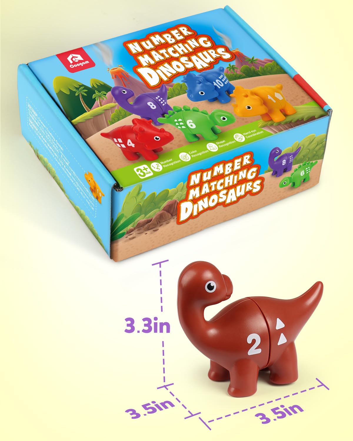 Foto 8 pulgar | Juego A Juego Con Números De Coogam, 10 Unidades, Dinosaurios De 2 A 4 Años - Venta Internacional.