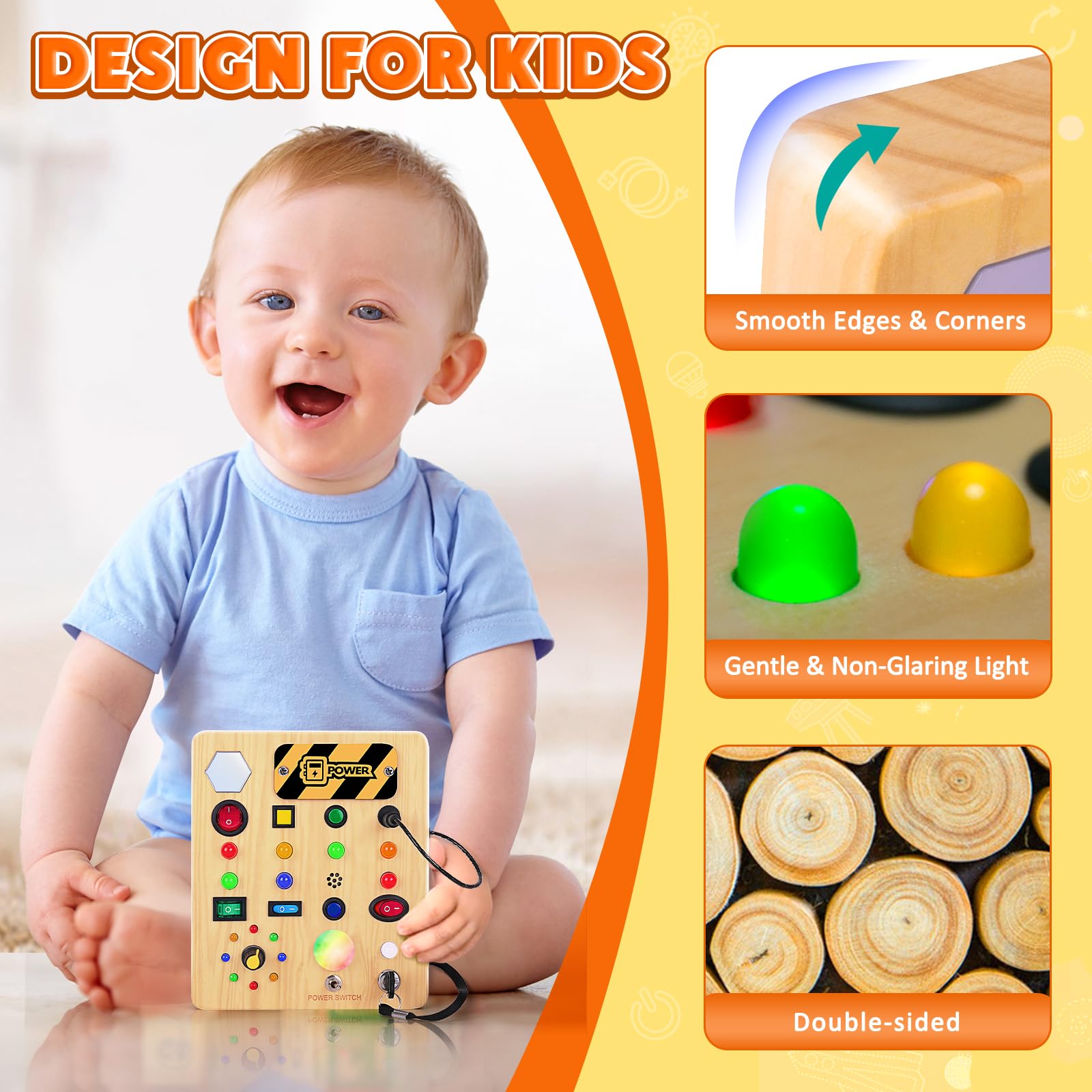 Foto 4 pulgar | Busy Board Tintecusa Con Luz Led Para Niños Pequeños Wood - Venta Internacional.