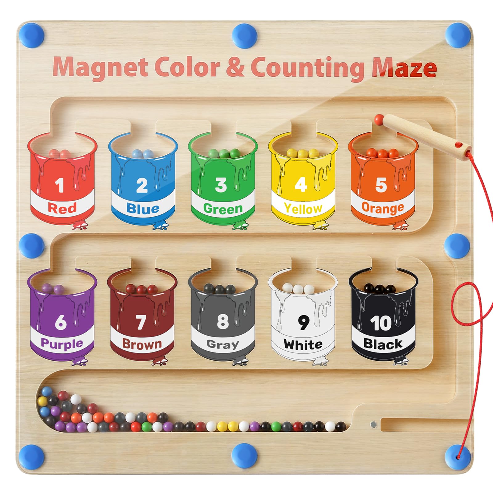 Foto 1 | Juguete Montessori Letapapa Con Laberinto Magnético De Colores Y Números Para Más De 3 Años - Venta Internacional.