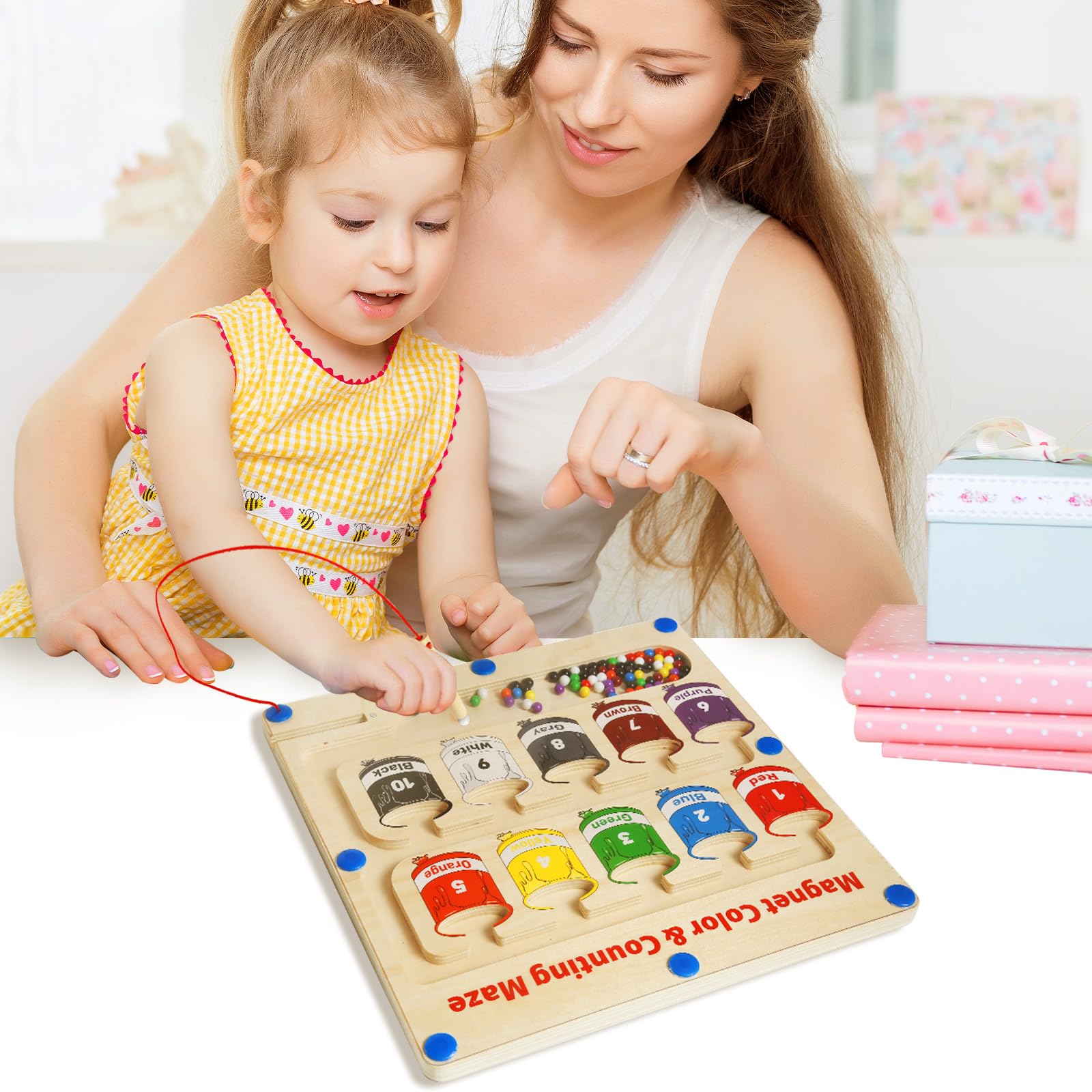 Foto 7 | Juguete Montessori Letapapa Con Laberinto Magnético De Colores Y Números Para Más De 3 Años - Venta Internacional.