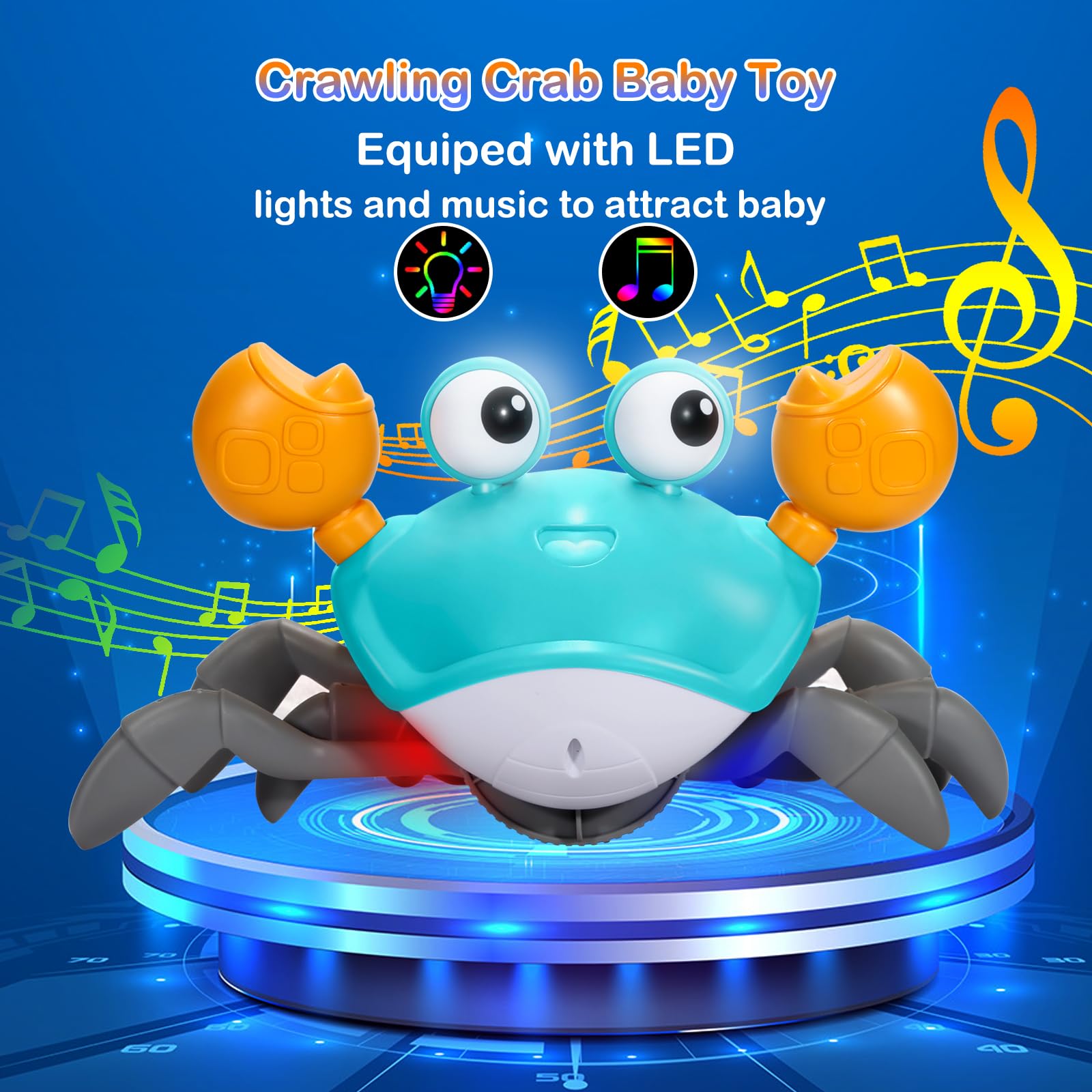 Foto 3 | Venta Internacional - Juguete Para Bebés Crawling Crab Wdqt Con Música Y Luz Led, De 0 A 4 Años