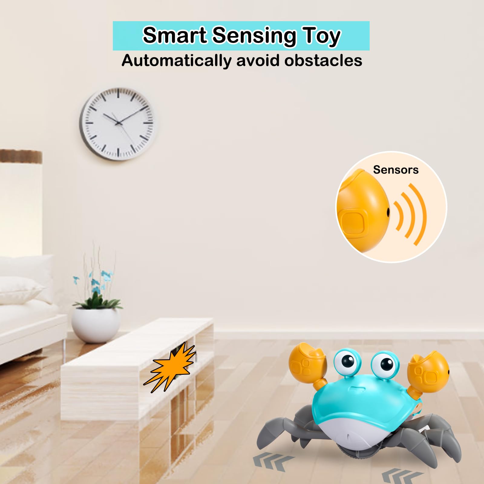 Foto 8 | Venta Internacional - Juguete Para Bebés Crawling Crab Wdqt Con Música Y Luz Led, De 0 A 4 Años