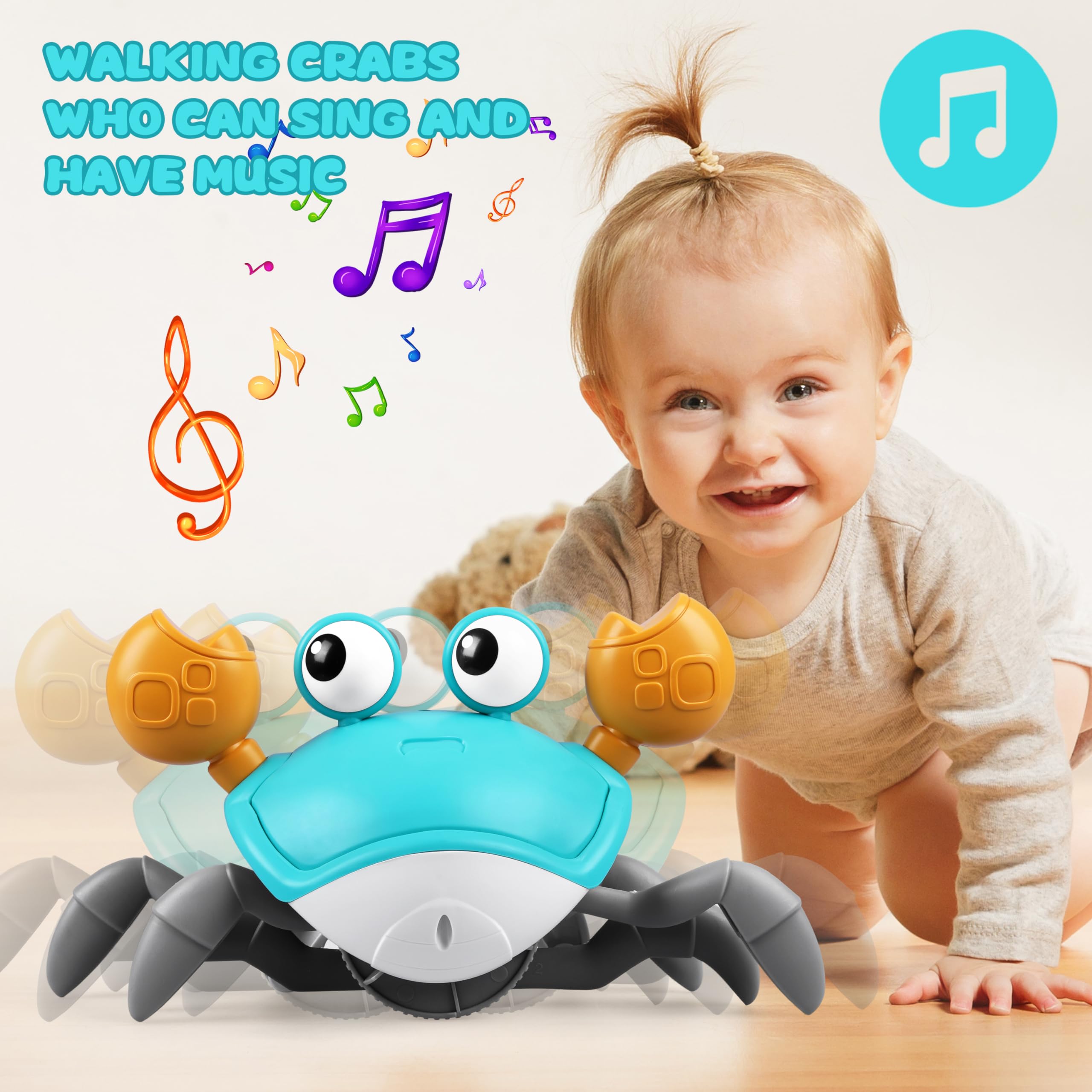 Foto 5 | Venta Internacional - Juguete Con Forma De Cangrejo Arrastrándose, Zhvv, Para Bebés, Con Música Y Luz