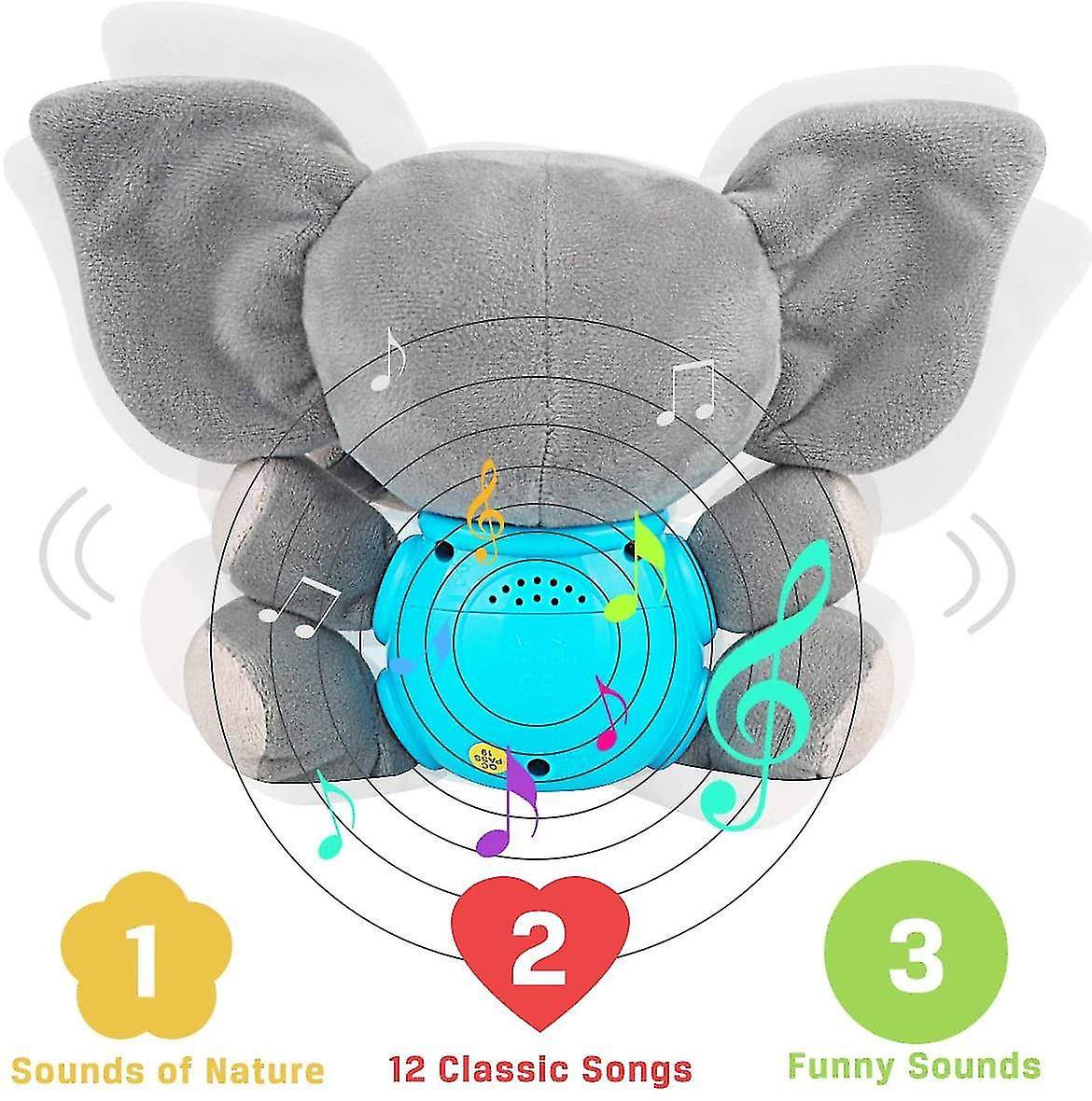 Foto 4 pulgar | Venta Internacional - Peluche Para Bebé Con Música De Elefante De Peluche Con Luz