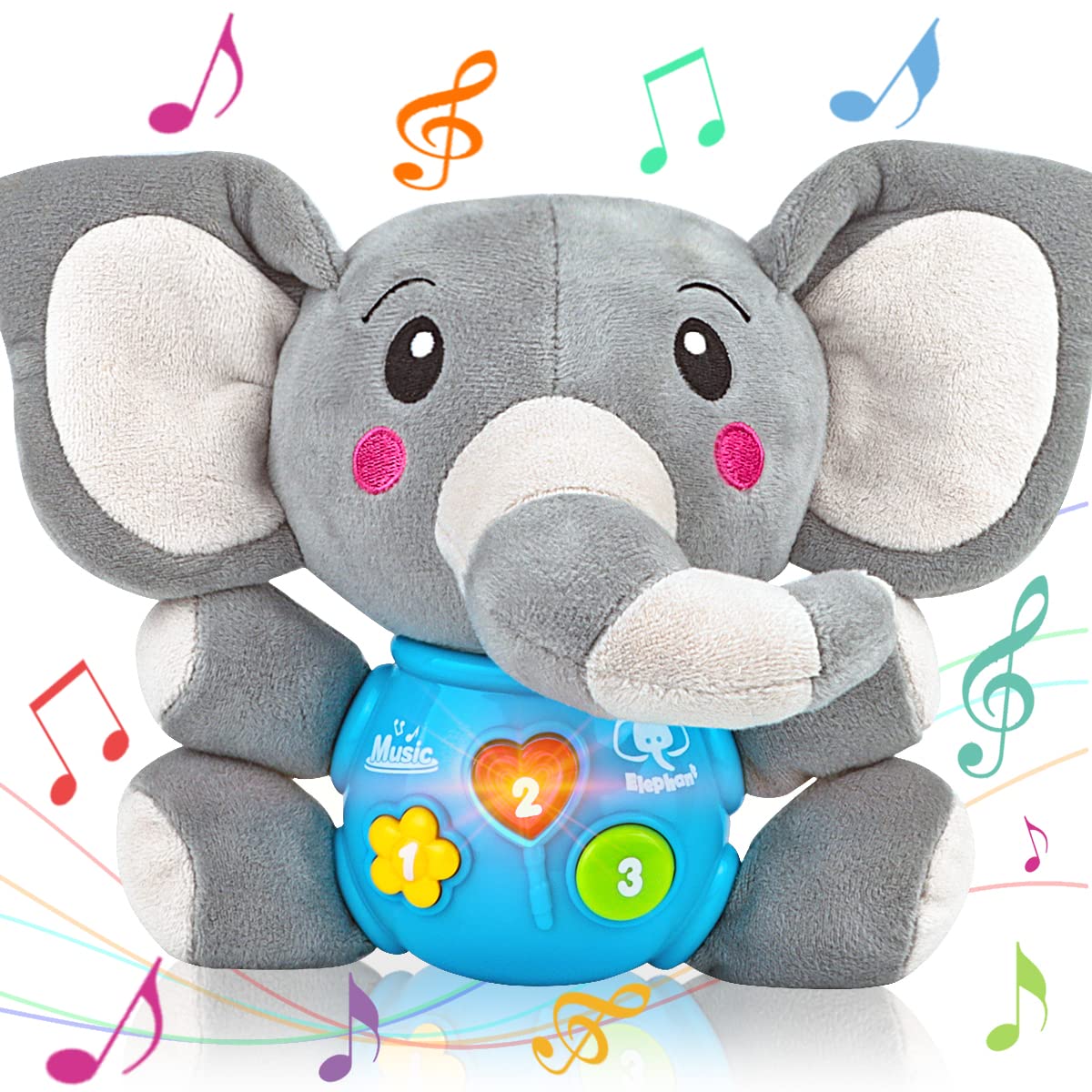 Foto 2 pulgar | Venta Internacional - Juguete De Peluche Para Bebés Aitbay Con Música De Elefante Para Bebés De 0 A 36 Meses, Color G