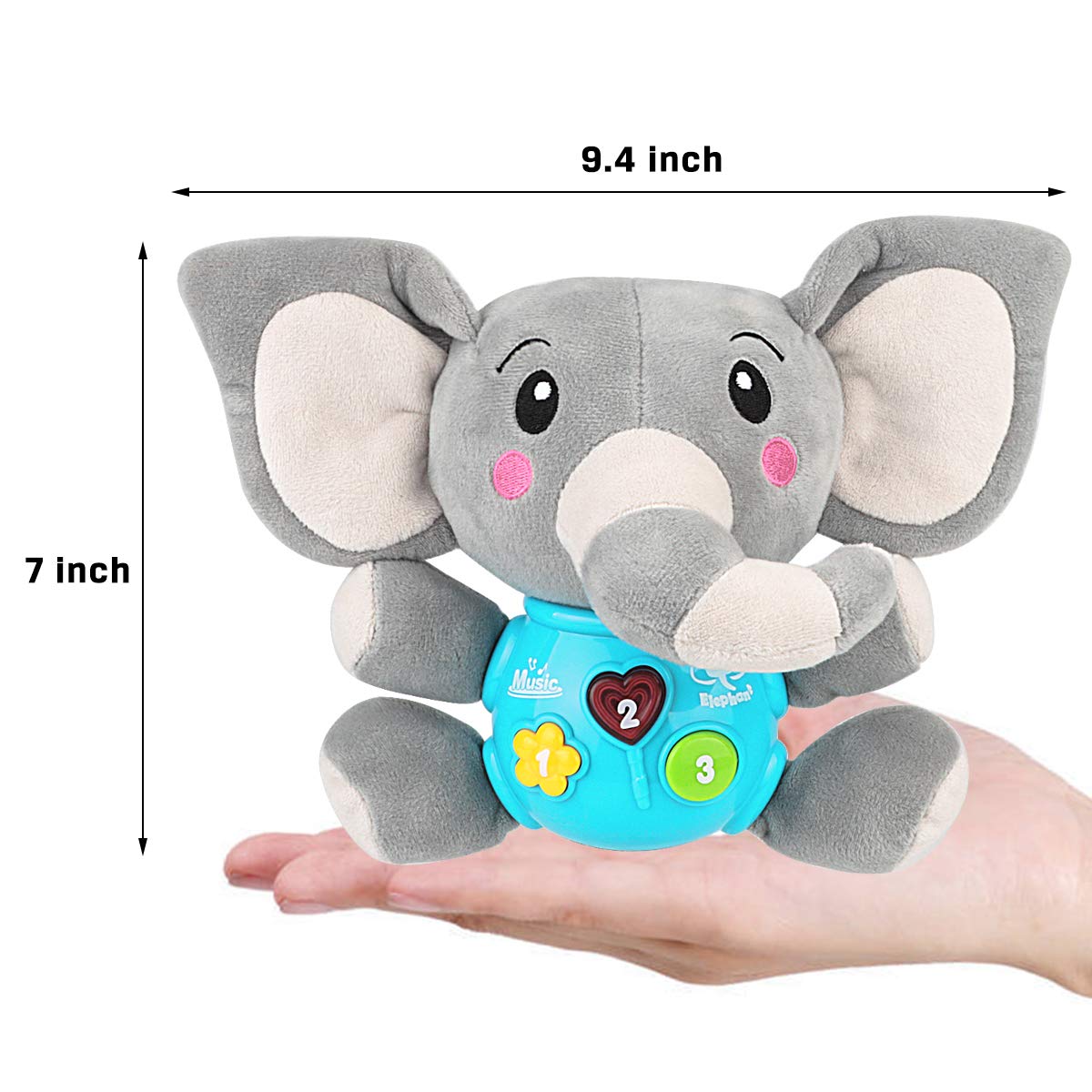 Foto 5 pulgar | Venta Internacional - Juguete De Peluche Para Bebés Aitbay Con Música De Elefante Para Bebés De 0 A 36 Meses, Color G