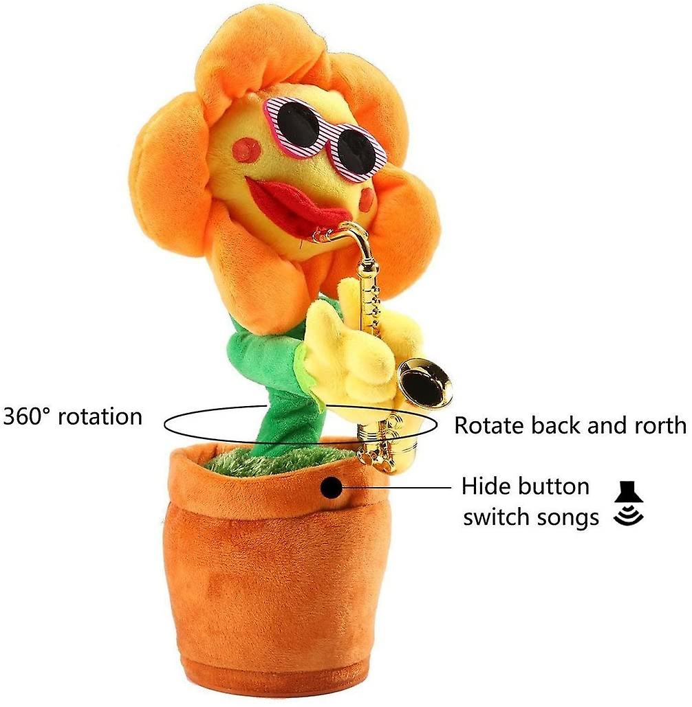 Foto 4 pulgar | Venta Internacional - Suave Juguete De Peluche Con Forma De Girasol Que Canta Y Baila