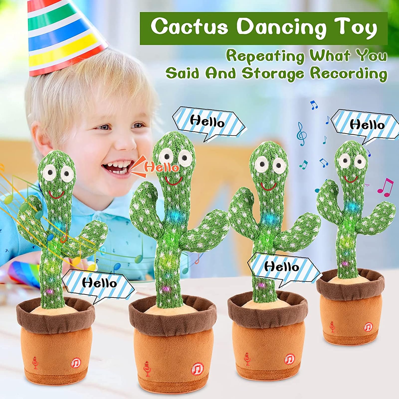 Foto 4 pulgar | Venta Internacional - Juguete Dancing Cactus Emoin De 6 A 12 Meses Con Grabación Y Canto