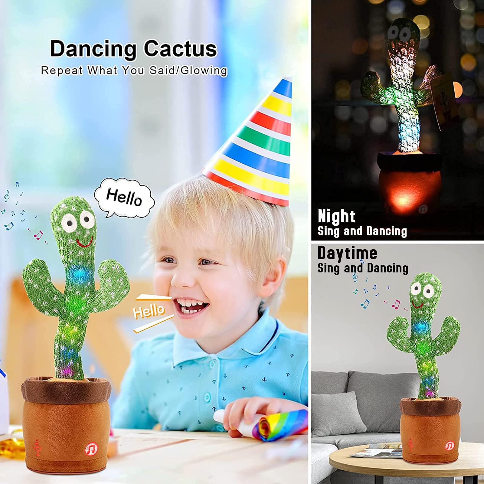 Foto 7 pulgar | Venta Internacional - Juguete Dancing Cactus Emoin De 6 A 12 Meses Con Grabación Y Canto