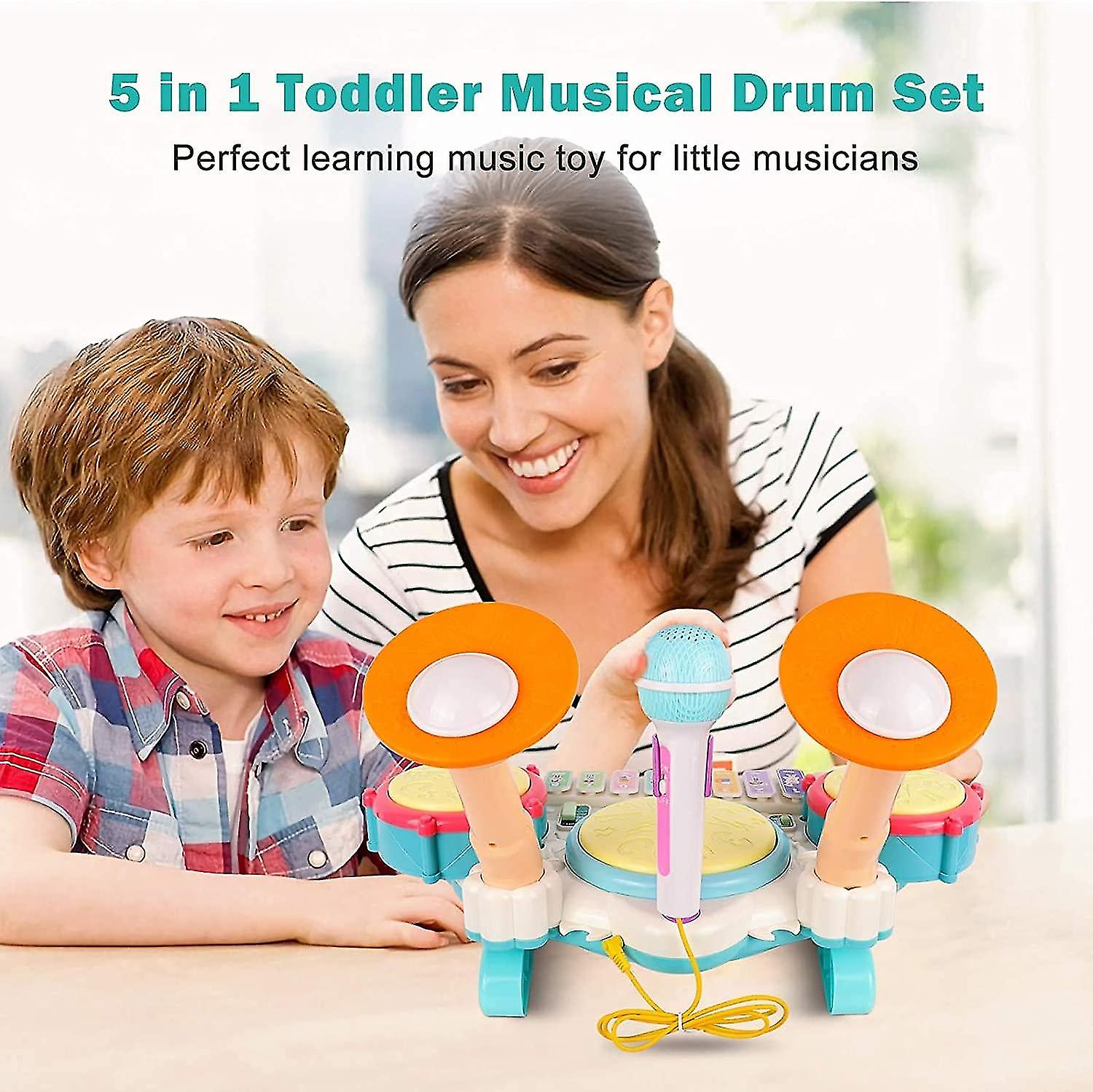 Foto 3 pulgar | Venta Internacional - Juego De Instrumentos Musicales Toy Baby 5 En 1 De Batería Y Piano
