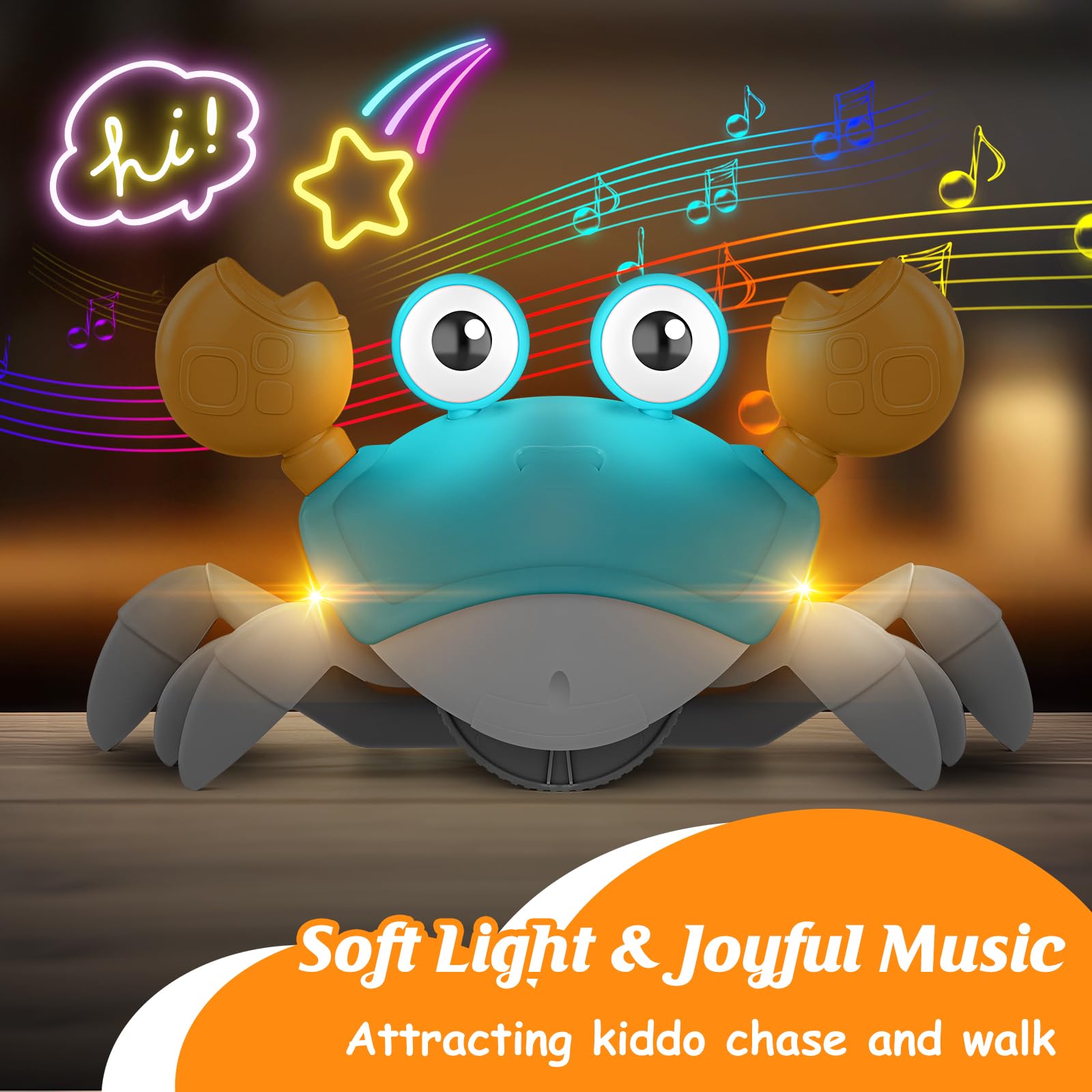 Foto 5 pulgar | Venta Internacional - Juguete Para Bebés Crawling Crab Kizjorya Tummy Time Con Música Y Luz-