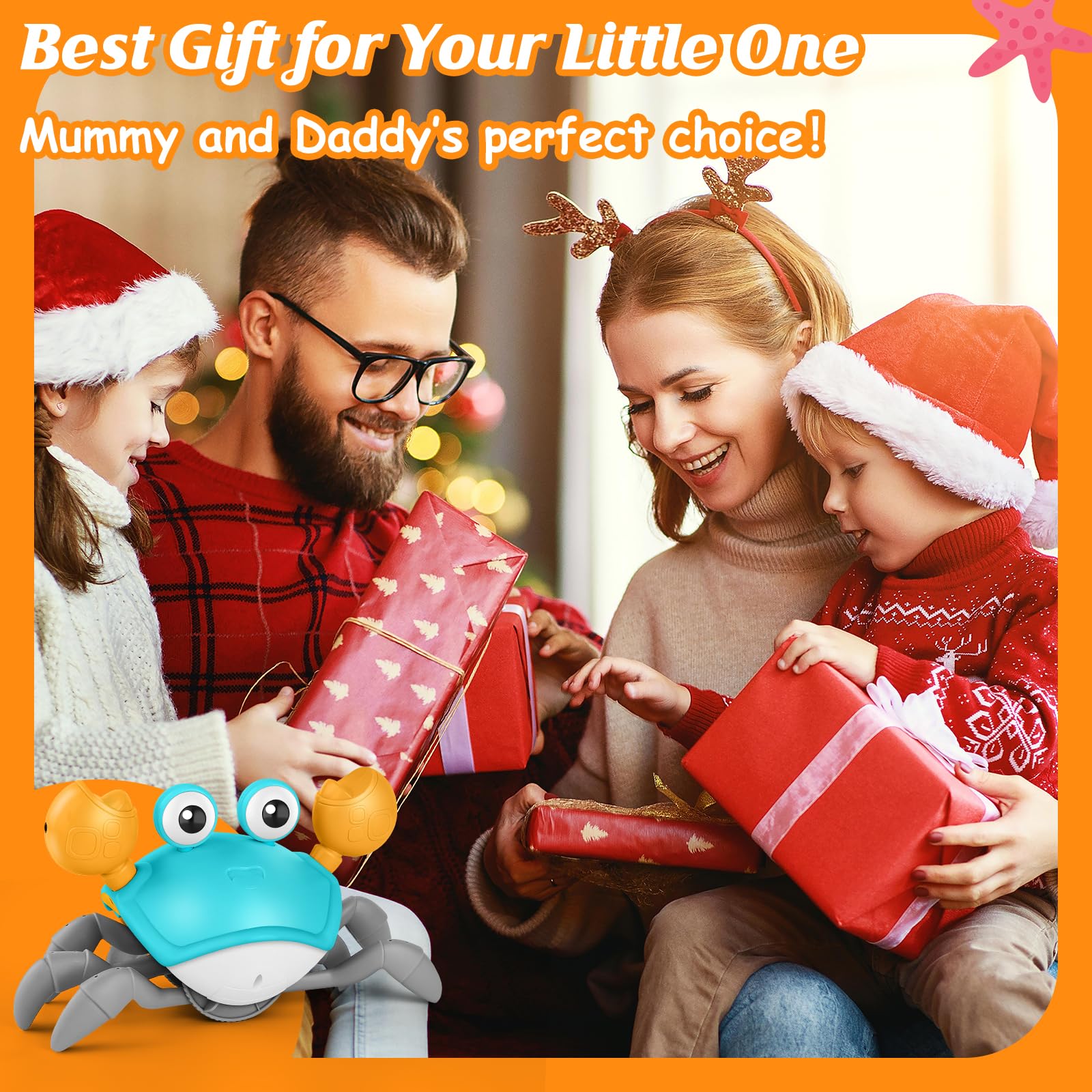 Foto 7 | Venta Internacional - Juguete Para Bebés Crawling Crab Kizjorya Tummy Time Con Música Y Luz-