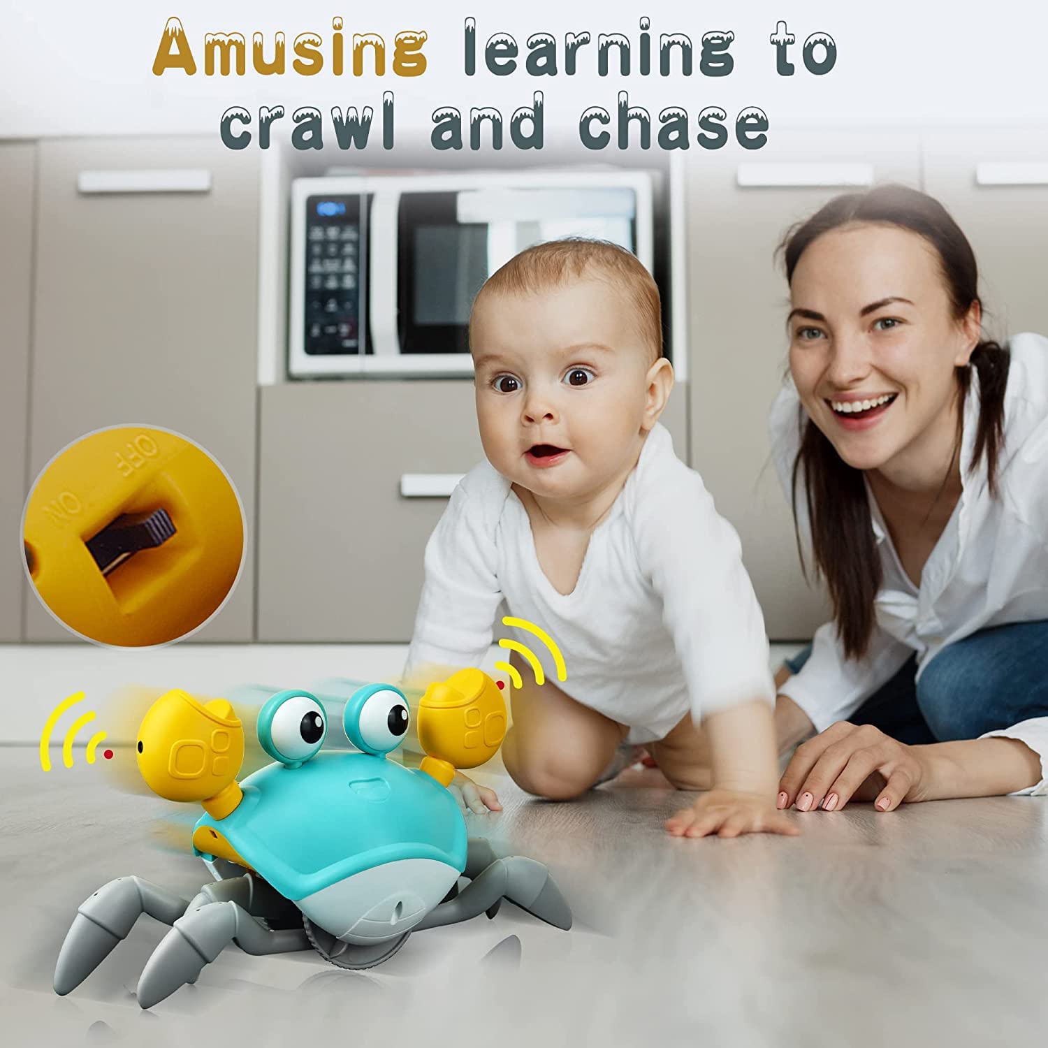 Foto 7 pulgar | Venta Internacional - Juguetes Para Bebés Tummy Time Toy Crawling Crab Yeaye, De 0 A 36 Meses