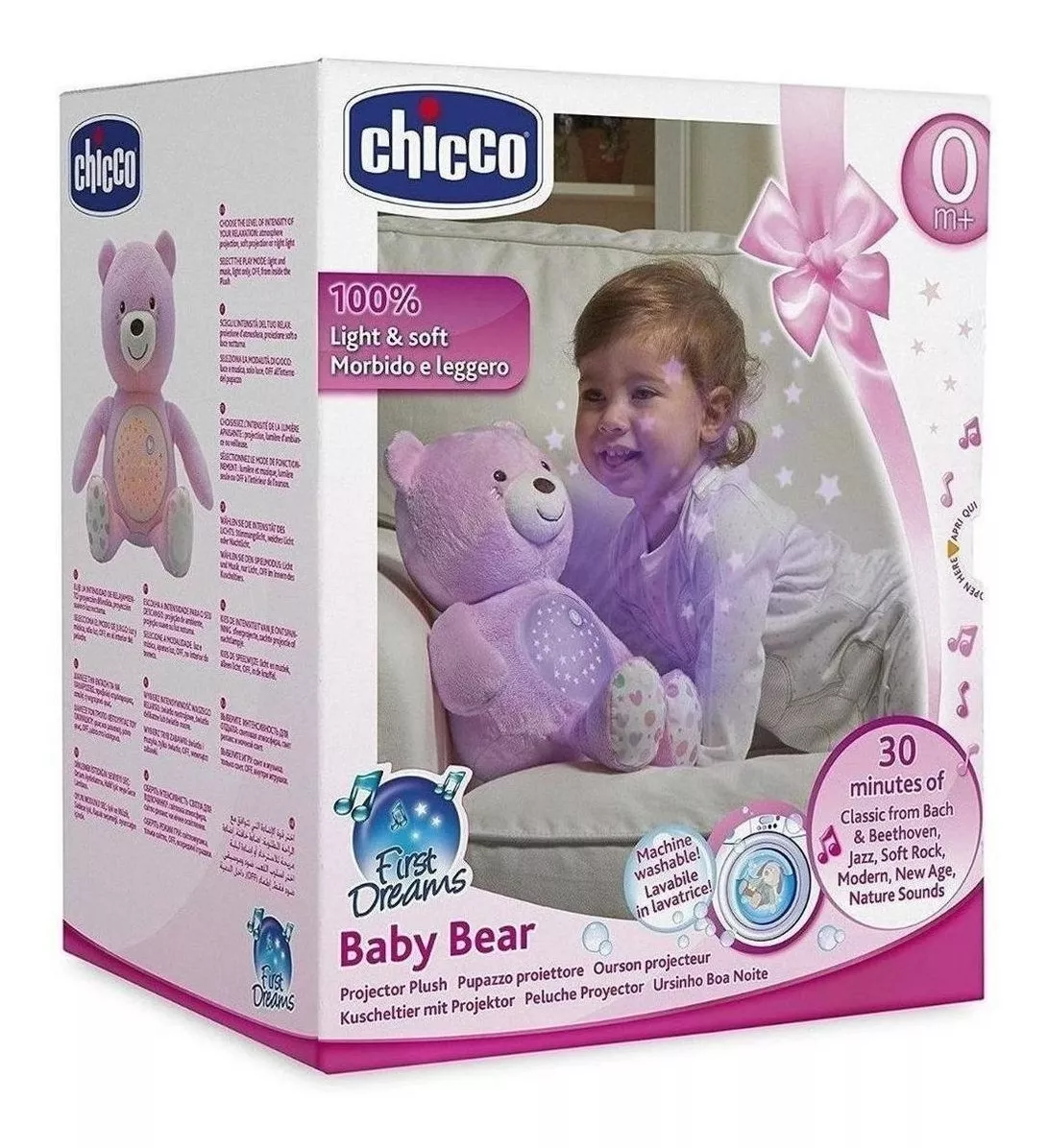 Foto 3 | Oso De Peluche Bebé Proyector Luz Chicco Musical Rosa