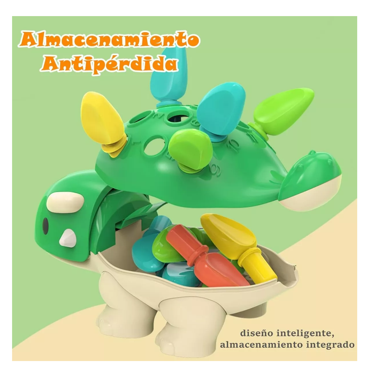 Foto 5 pulgar | Juguetes Dinosaurios Didácticos Montessori Verde Regalo para Niños