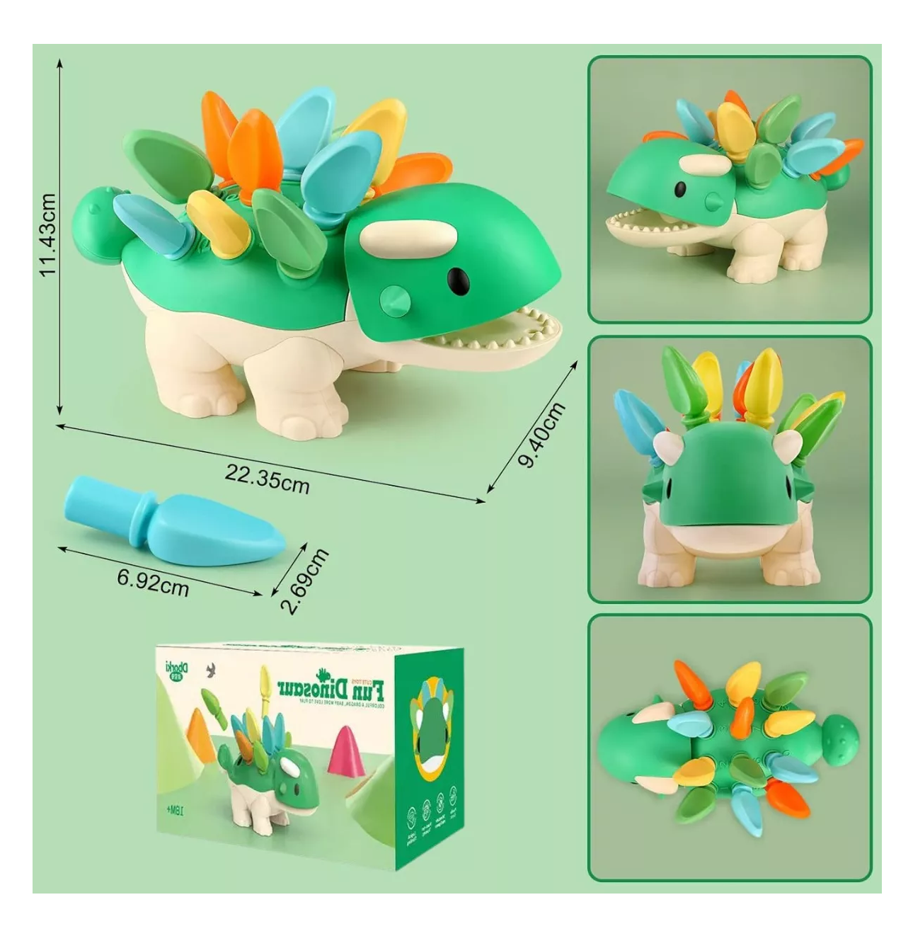 Foto 6 pulgar | Juguetes Dinosaurios Didácticos Montessori Verde Regalo para Niños