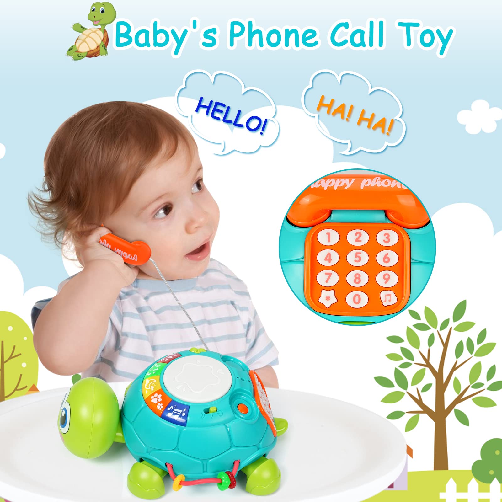 Foto 5 pulgar | Juguete Musical Turtle Para Bebés Bqu De 6 A 12 Meses Con Luz Y Sonido - Venta Internacional.