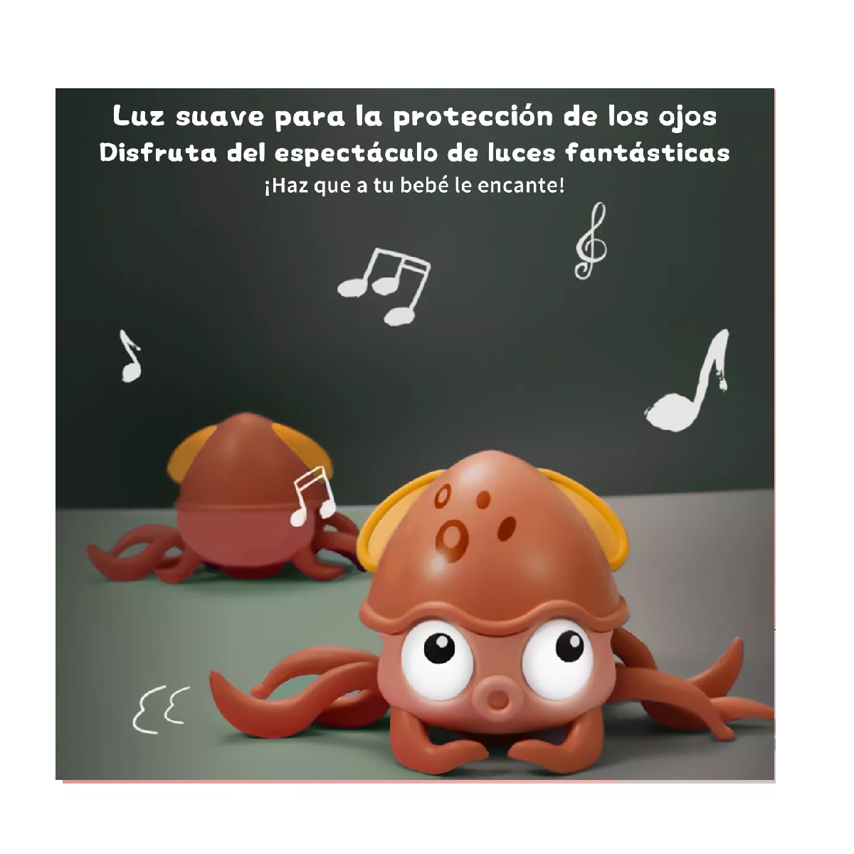 Foto 6 pulgar | Juguete Belug Naranja Pulpo Música y Luz para Niño 1 Pieza