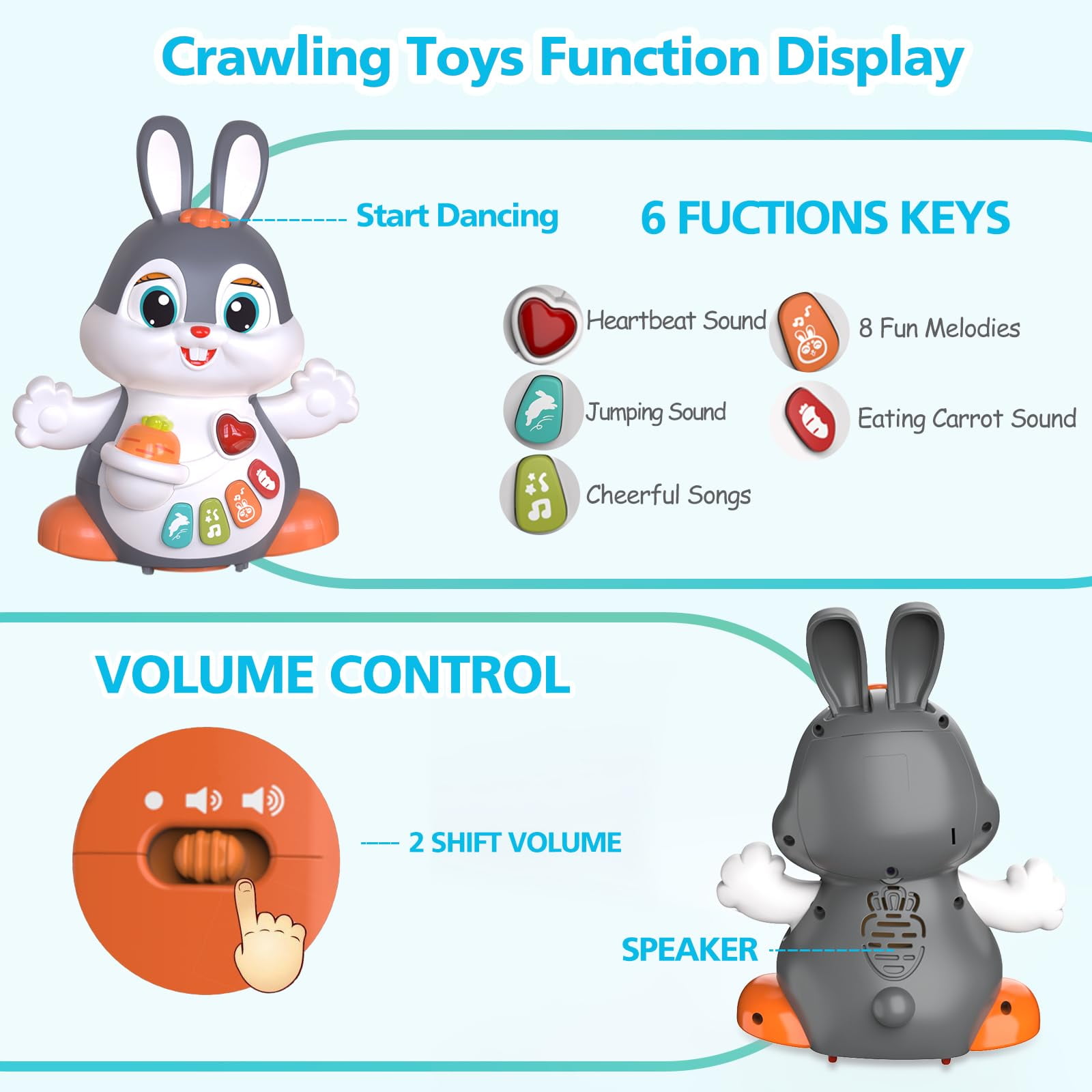 Foto 4 pulgar | Juguete Musical Yelloa Dancing Walking Swinging Rabbit para Bebés de 12-18 meses - Venta Internacional.