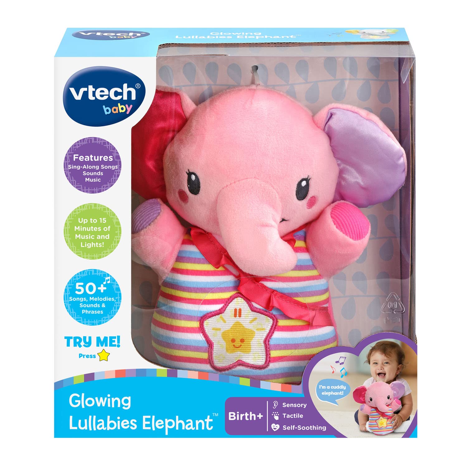 Foto 8 pulgar | Toy Vtech Baby Glowing Lullabies Elephant Con Luces, Rosa - Venta Internacional.