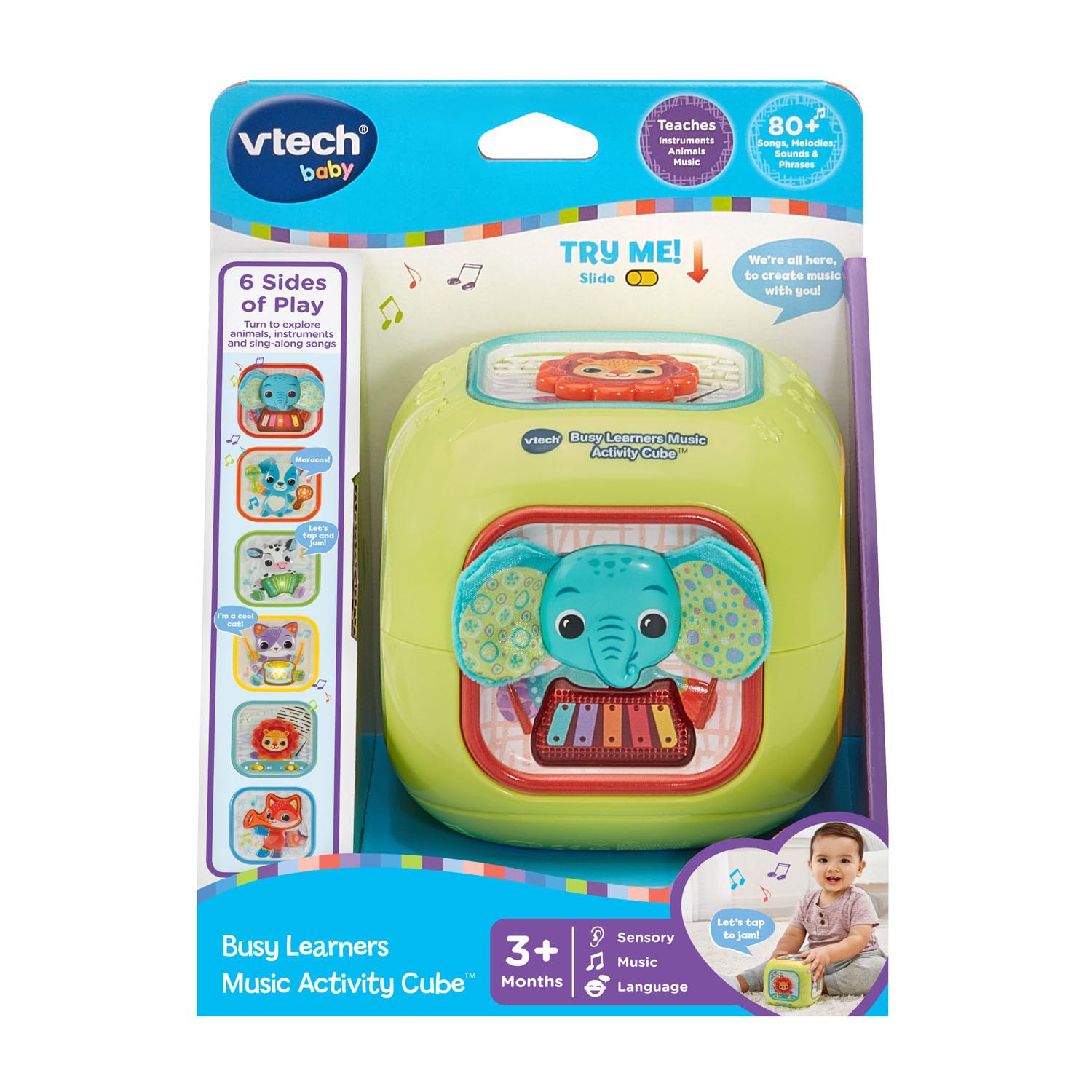 Foto 8 pulgar | Activity Cube Vtech Baby Busy Learners Music Green Durante Más De 3 Meses - Venta Internacional.