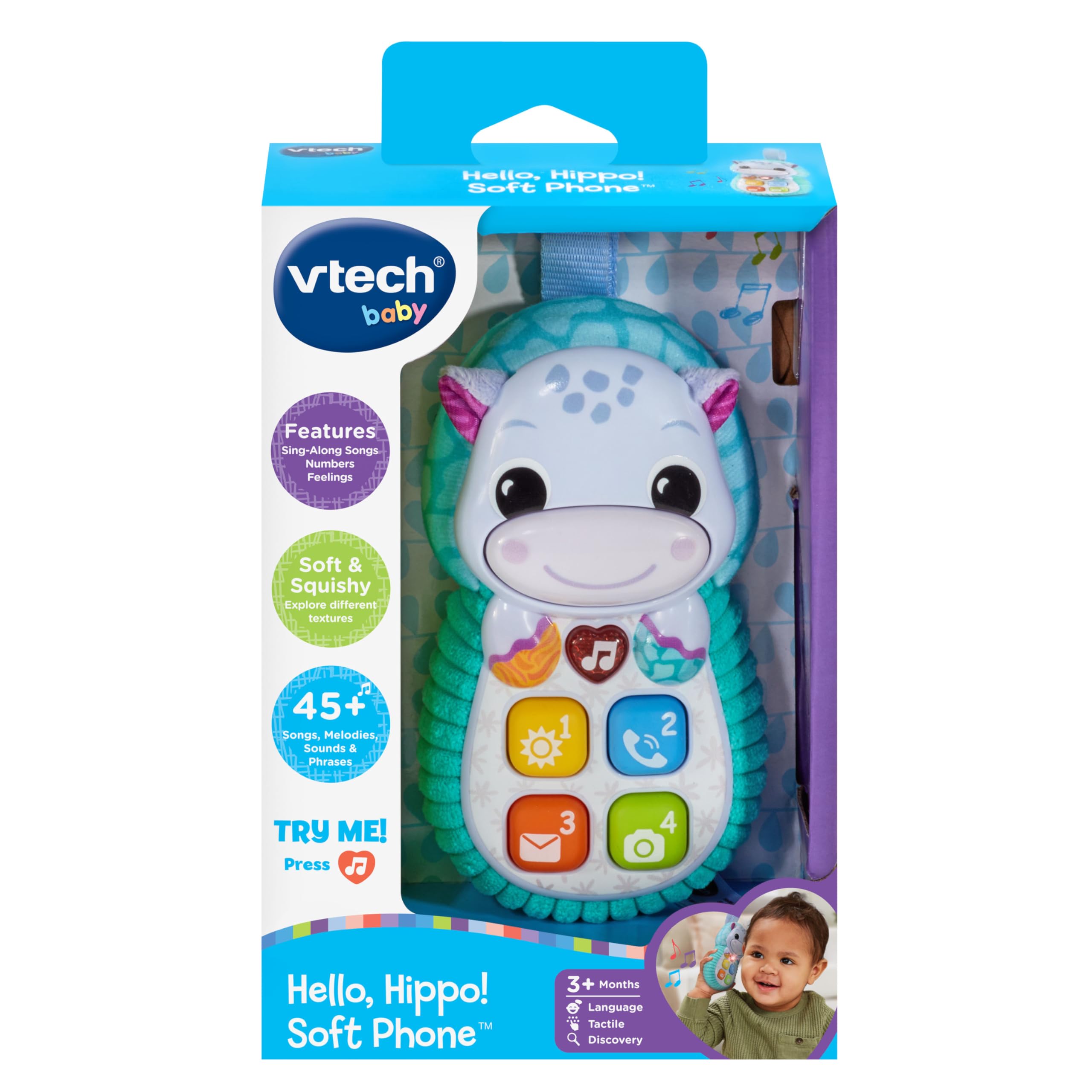Foto 6 pulgar | Toy Vtech Baby ¡hola, Hipopótamo! Teléfono Blando, Pequeño - Venta Internacional.
