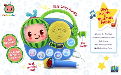 Foto 4 | Boombox Cocomelon con Micrófono Luces parpadeantes y Música Integrada - Venta Internacional