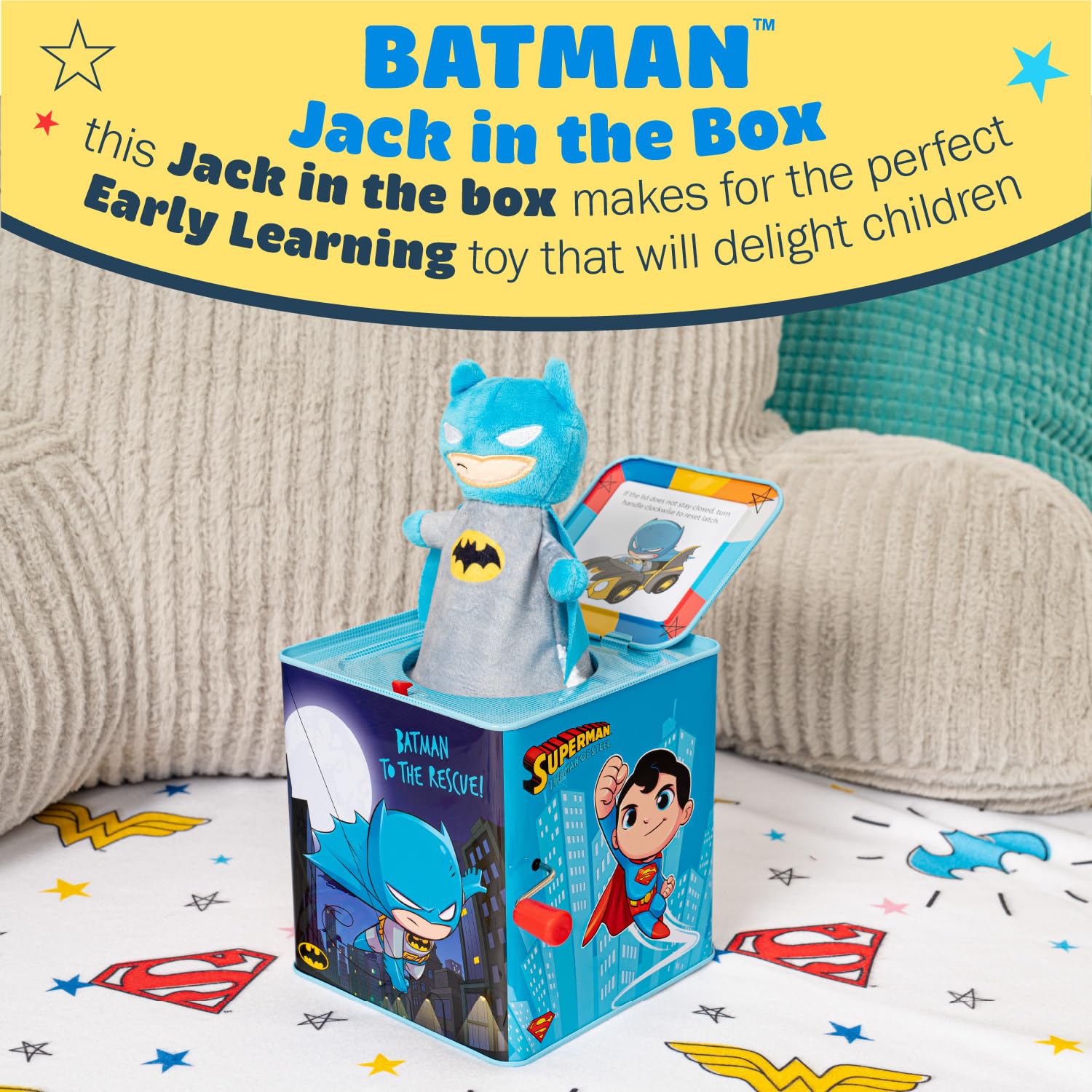 Foto 2 | Juguete Musical Jack In The Box Preferido Por Los Niños Dc Comics Batman - Venta Internacional.