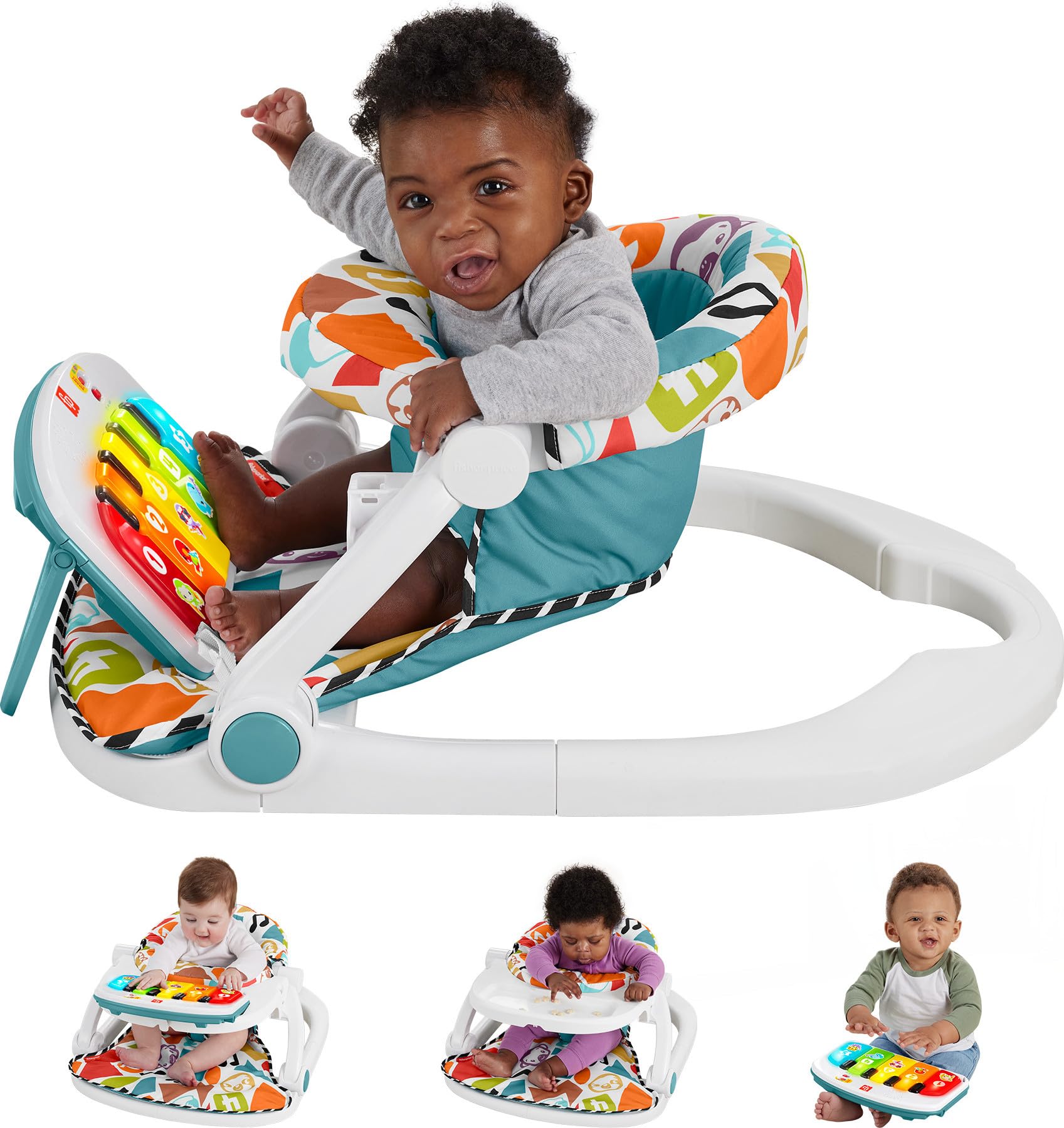 Silla Portátil Fisher-price Deluxe Kick & Play Con Piano De Juguete - Venta Internacional.