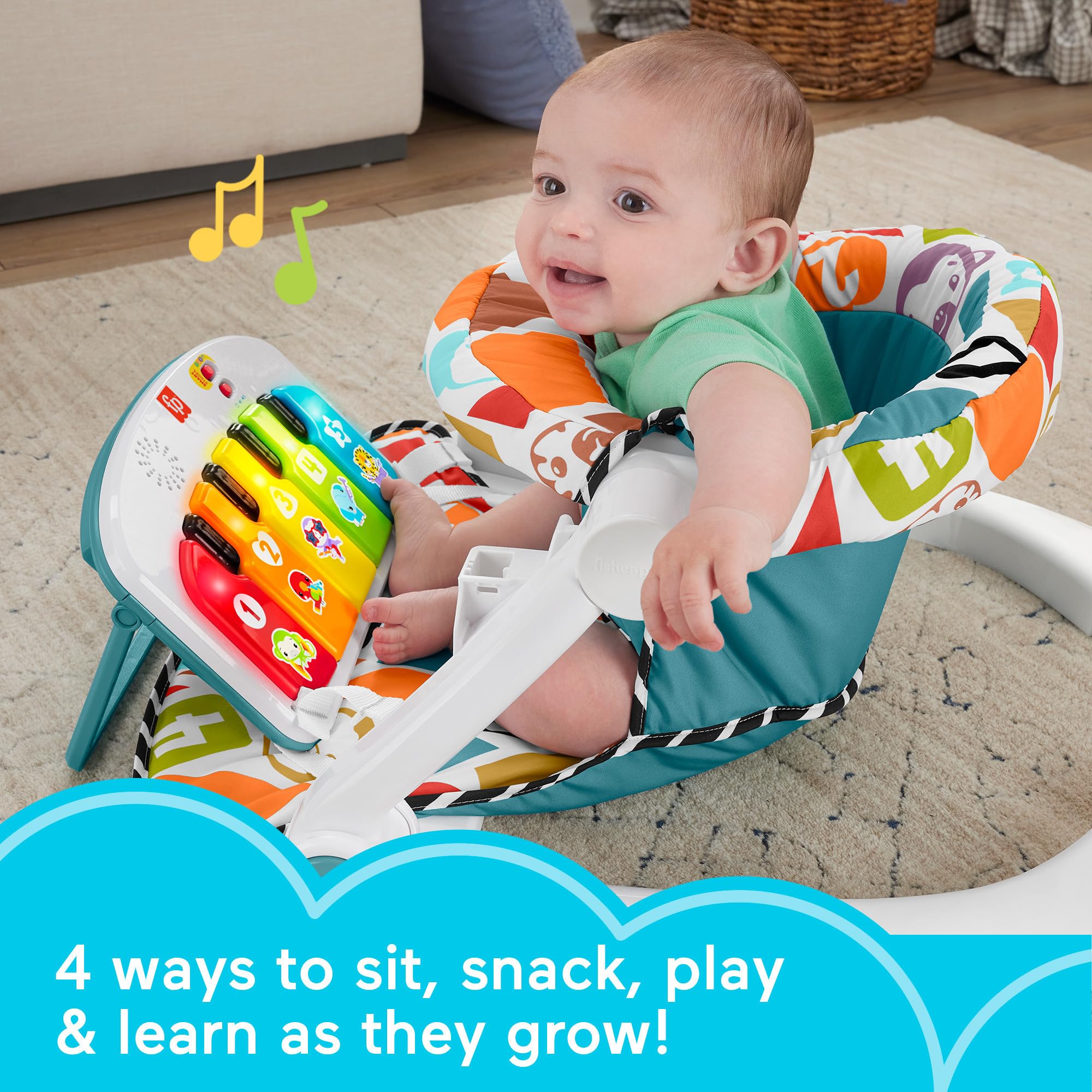 Silla Portatil Fisher price Deluxe Kick Play Con Piano De Juguete Venta Internacional. Coppel