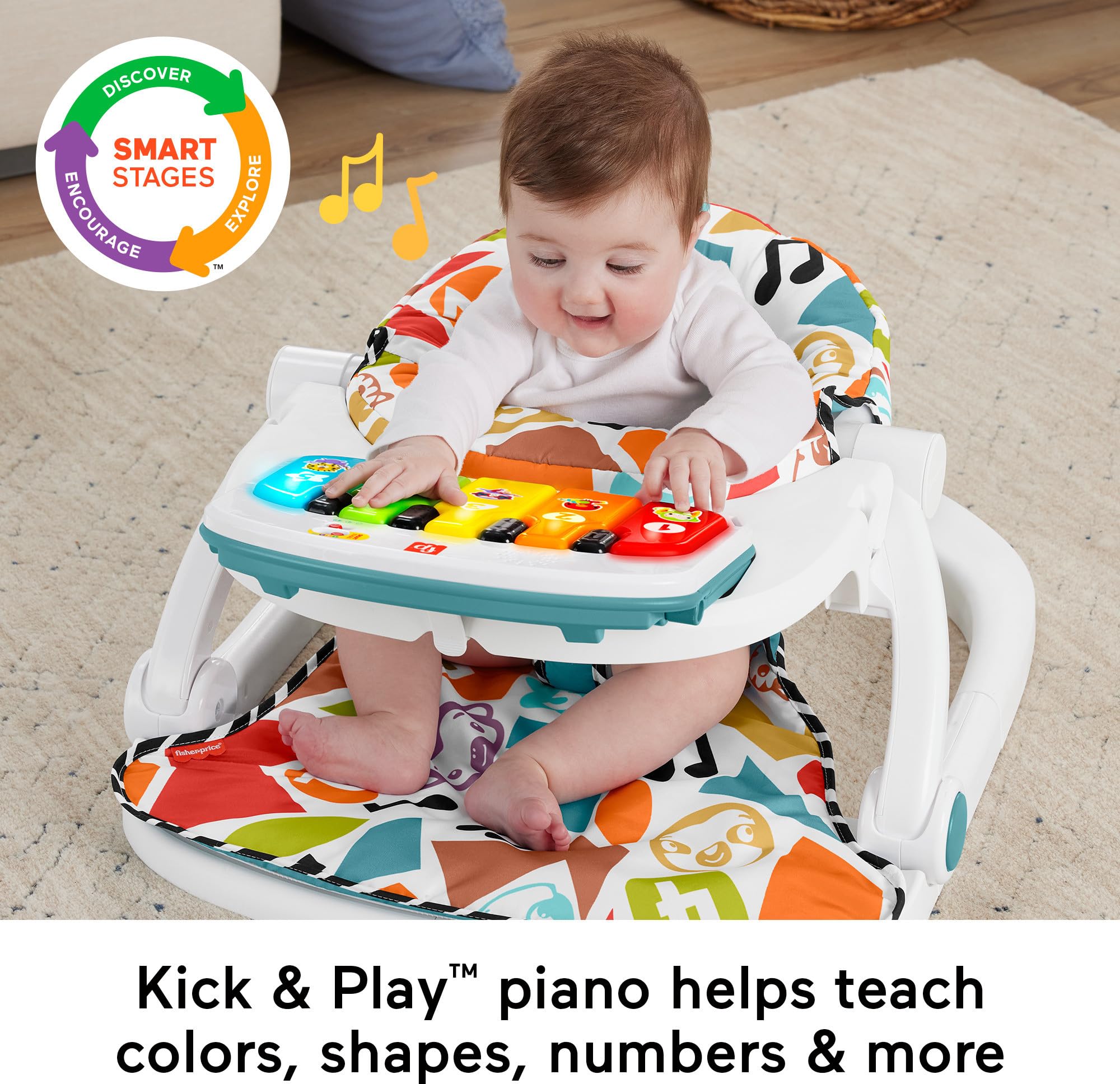 Silla Portatil Fisher price Deluxe Kick Play Con Piano De Juguete Venta Internacional. Coppel