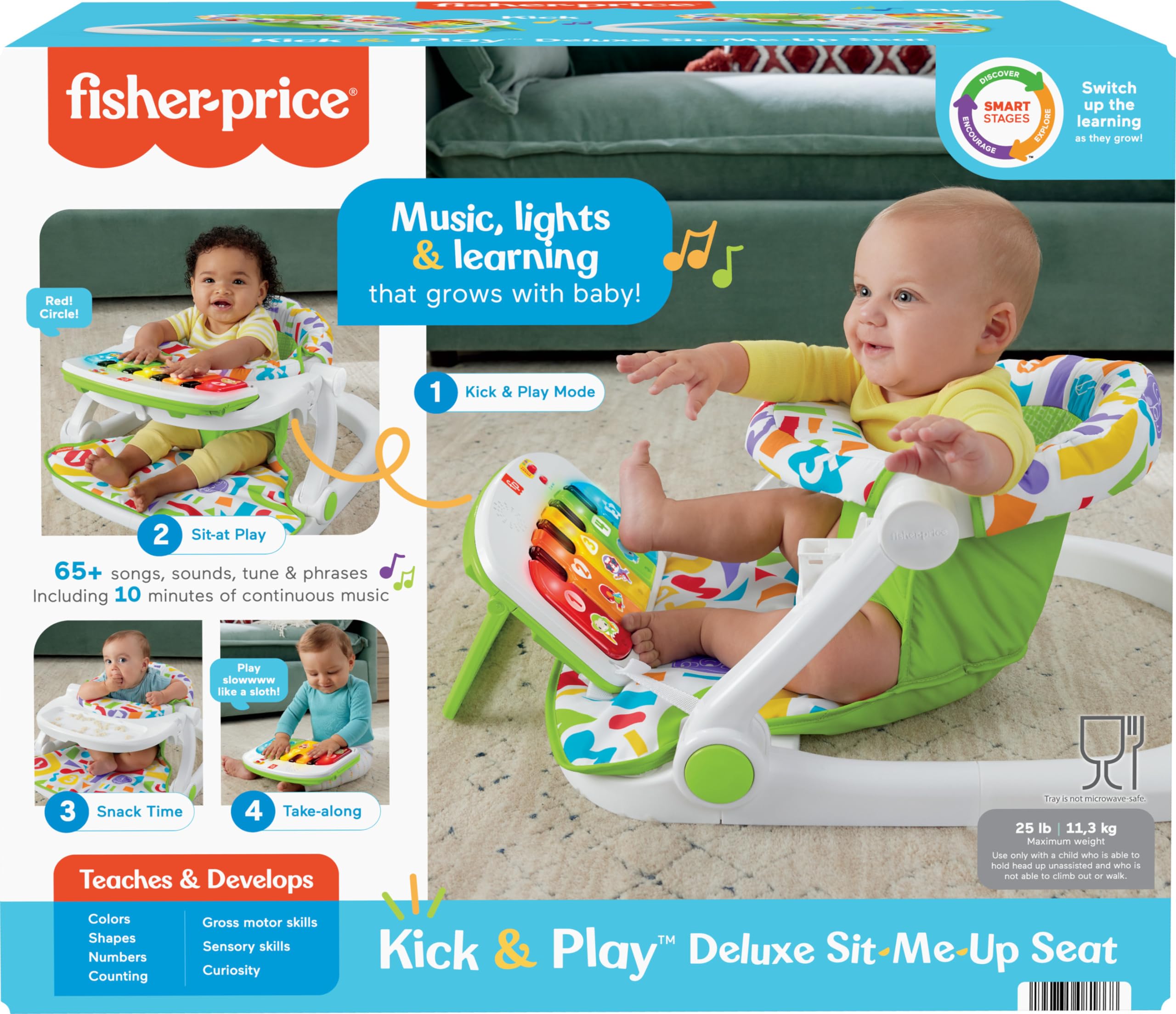 Foto 7 pulgar | Silla Portátil Fisher-price Deluxe Kick & Play Con Piano De Juguete - Venta Internacional.