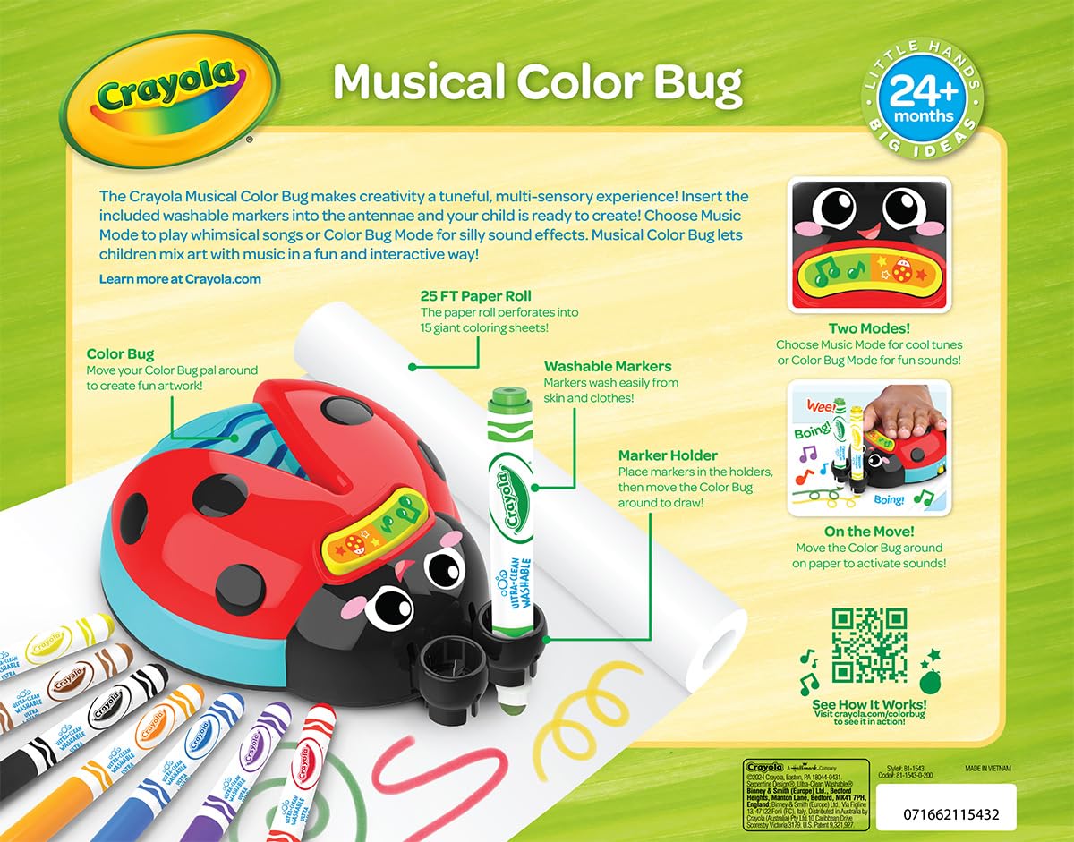 Foto 8 pulgar | Juguete Sensorial Crayola Musical Doodle Bug Ladybug Para Niños De 2 Años O Más - Venta Internacional.