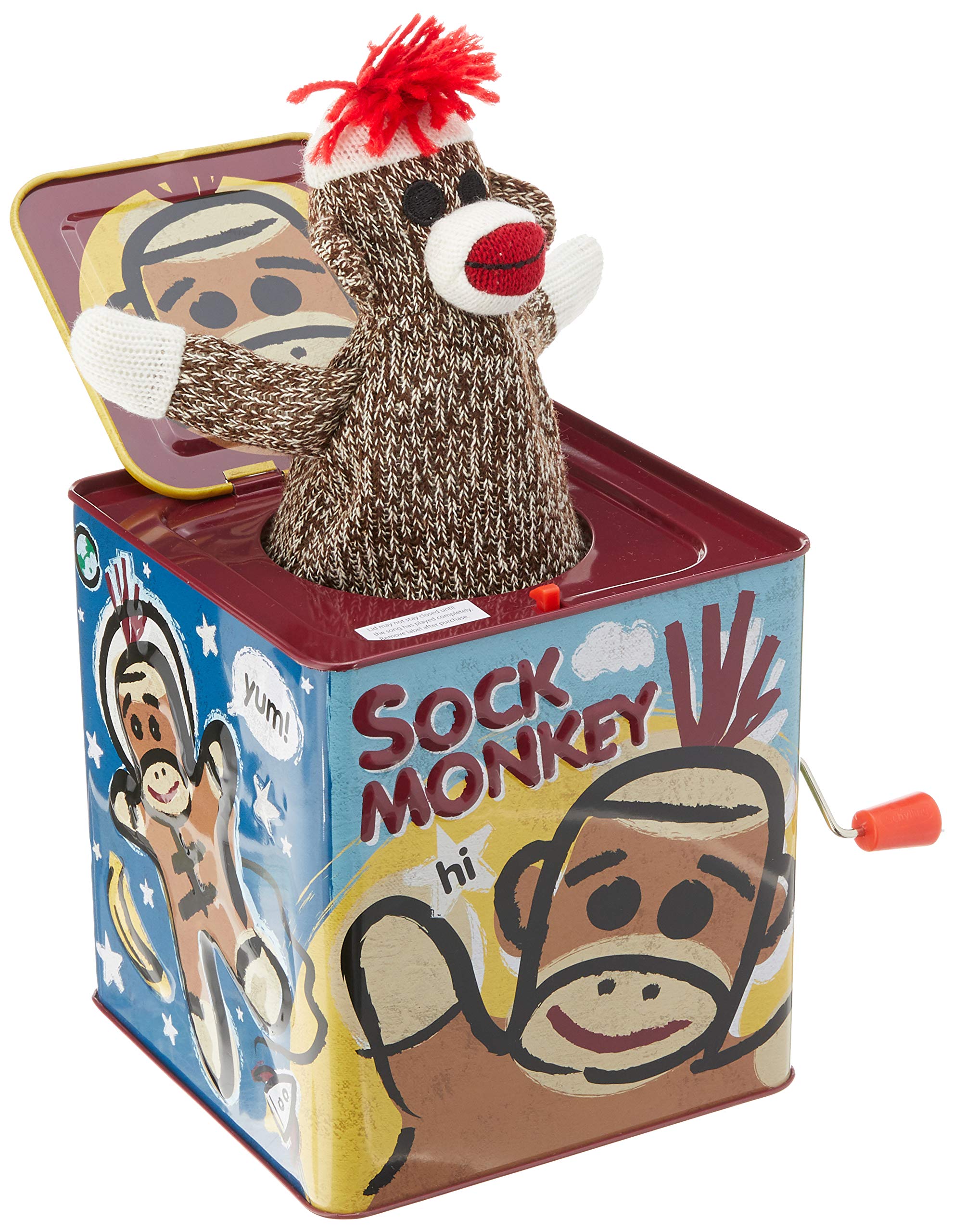 Jack In The Box Toy Schylling Sock Monkey Musical De Más De 18 Millones - Venta Internacional.