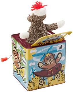 Foto 2 | Jack In The Box Toy Schylling Sock Monkey Musical De Más De 18 Millones - Venta Internacional.