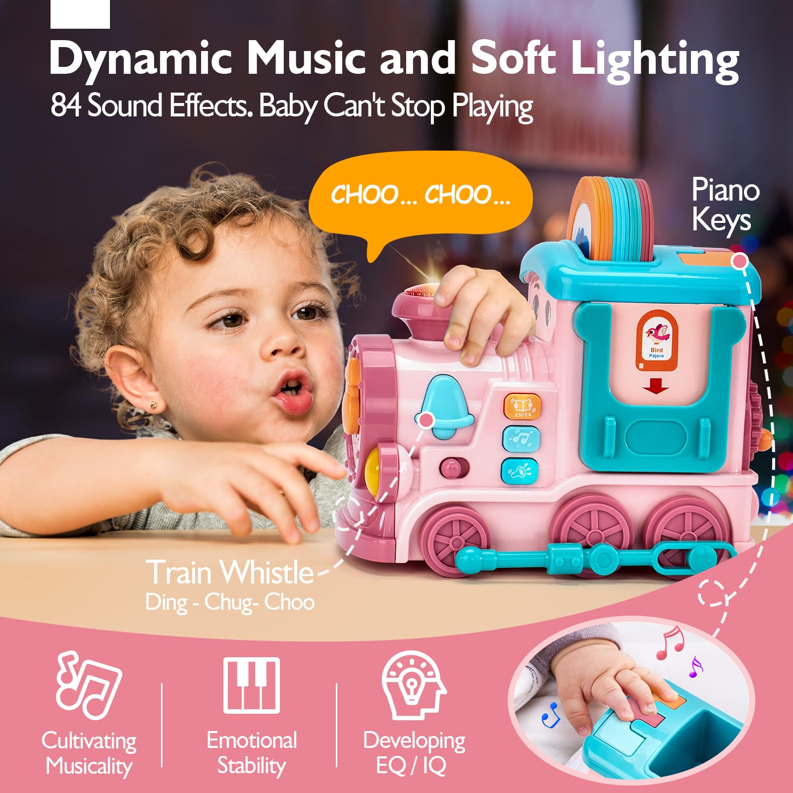 Foto 6 pulgar | Musical Train Hahaland 24 En 1 Con Tarjetas Didácticas Parlantes Para Niñas De 1 A 4 Años - Venta Internacional.