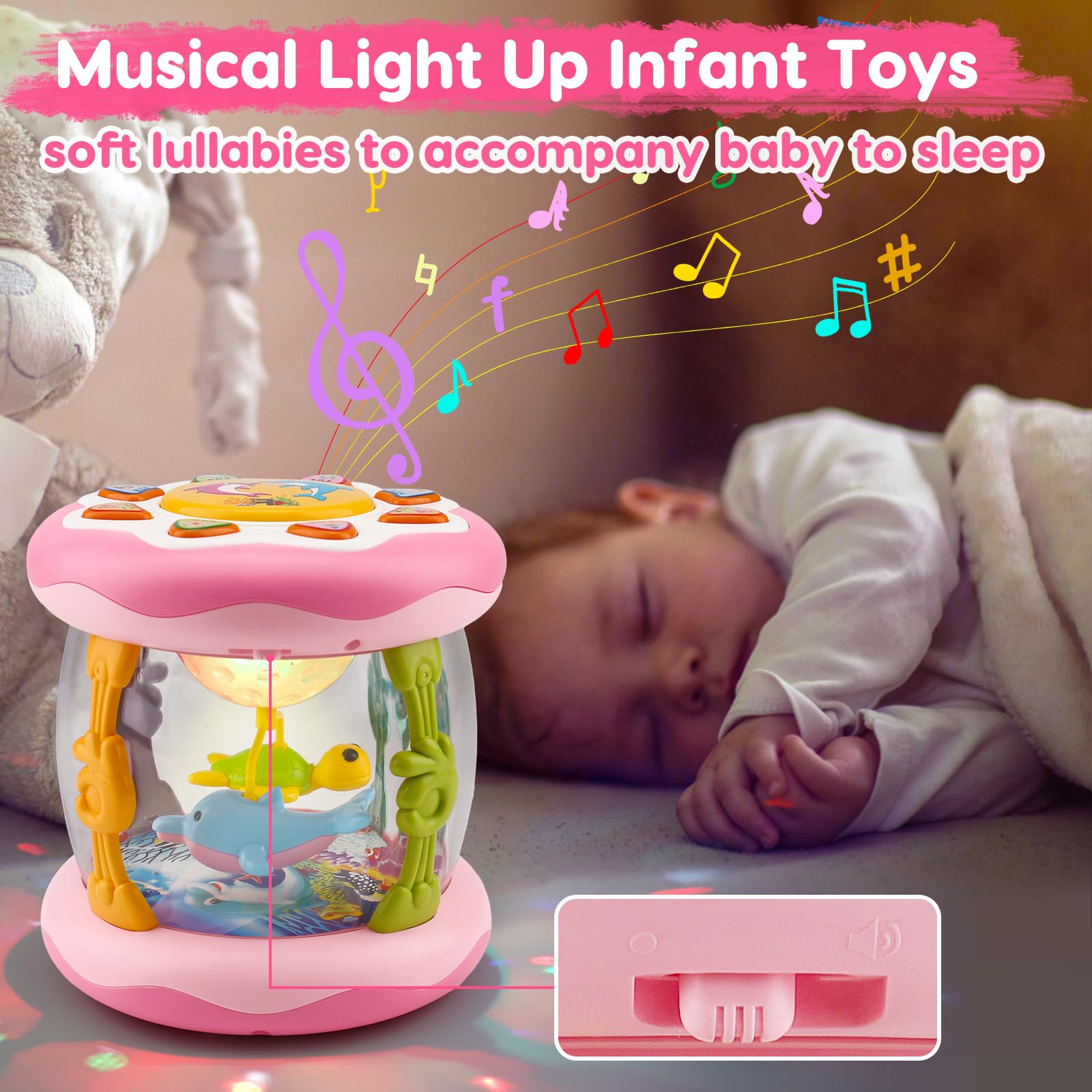 Foto 6 | Proyector Musical Light Up Ocean De Juguete Tsomtto Para Bebés De 1 A 3 Años - Venta Internacional.