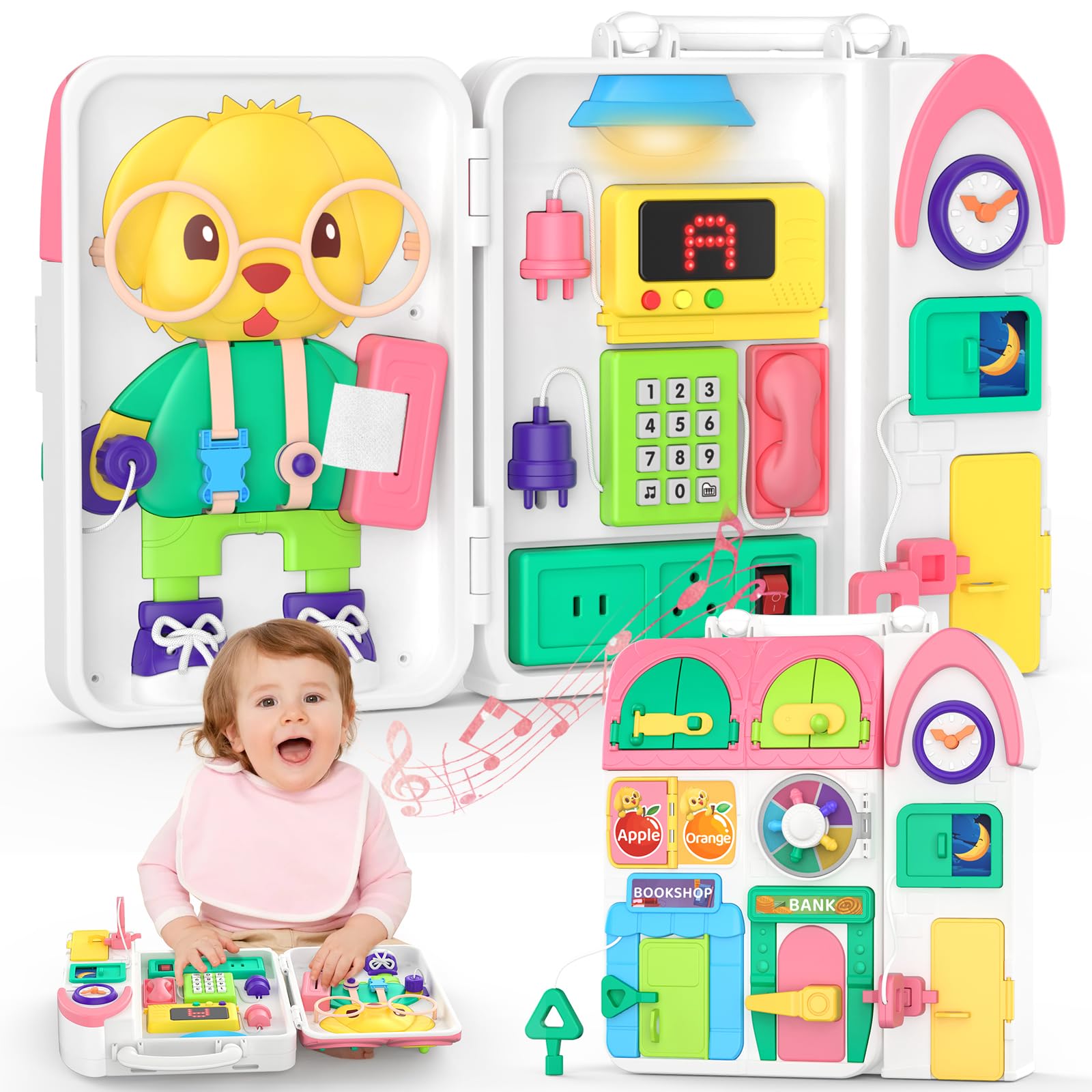 Foto 2 pulgar | Montessori Busy Board Bqu Para Niña Y Niño De Más De 1 Año Con Sonido - Venta Internacional.