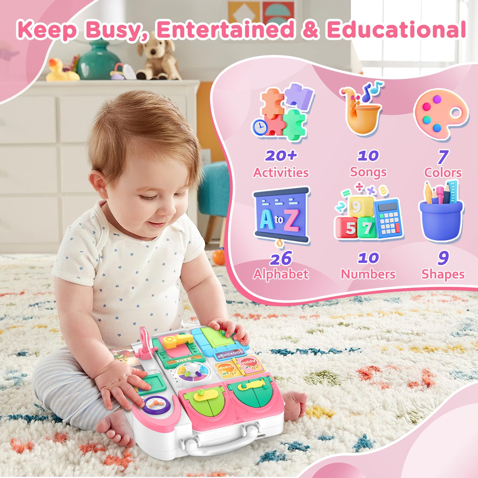 Foto 3 pulgar | Montessori Busy Board Bqu Para Niña Y Niño De Más De 1 Año Con Sonido - Venta Internacional.