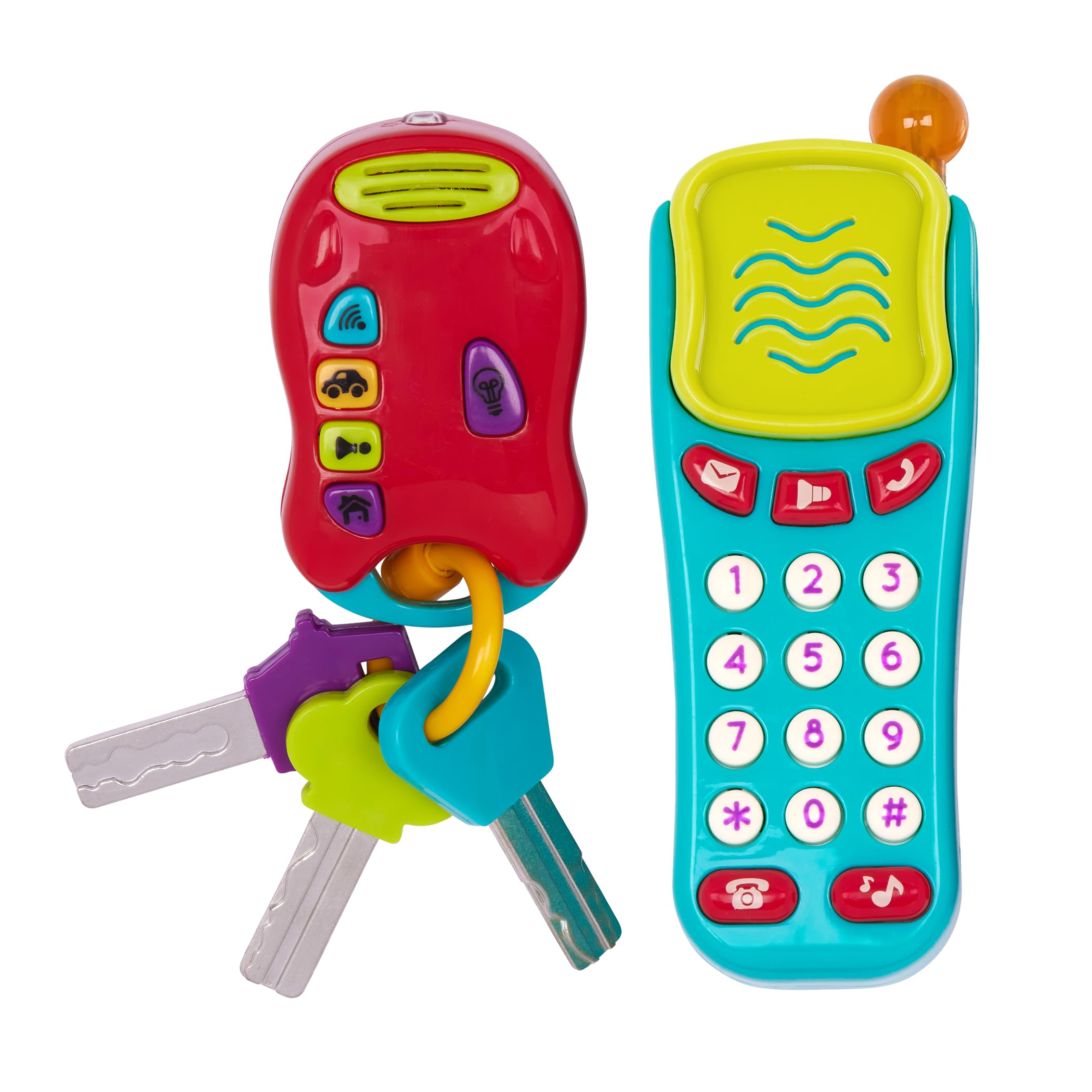 Teléfono Y Llavero Sensory Toys Battat Pretend Para Niños Pequeños De 10 Años - Venta Internacional.