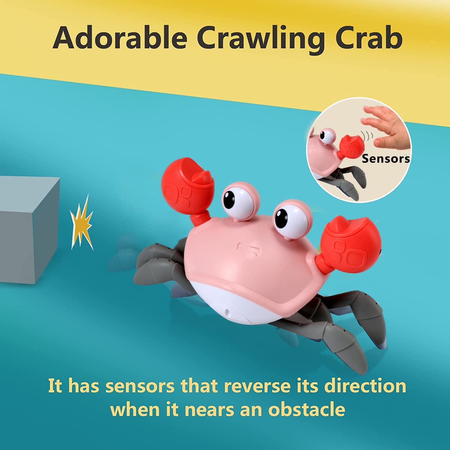 Foto 3 pulgar | Toy Crawling Crab Tummy Time Para Niñas De 0 A 12 Meses, Color Rosa - Venta Internacional.