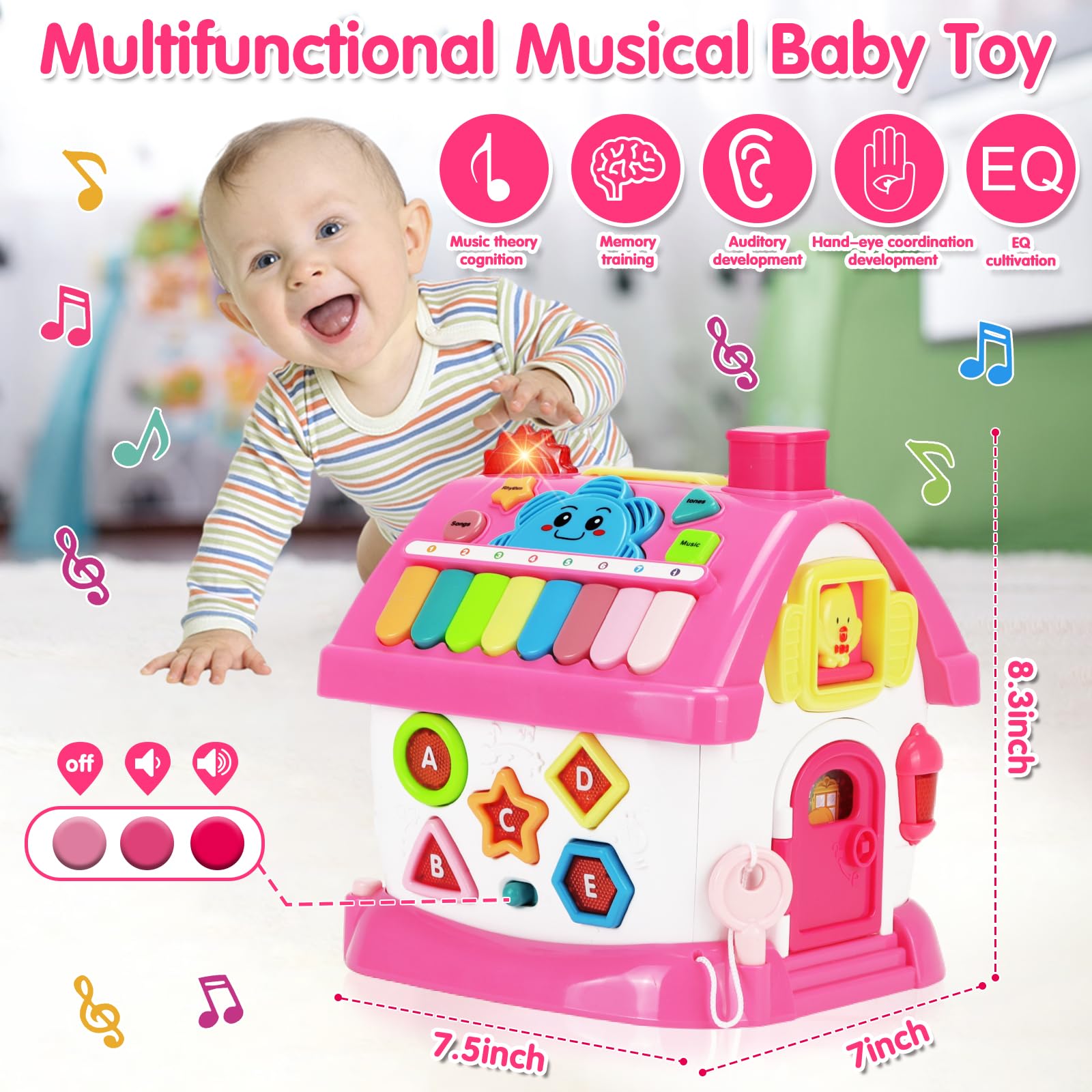 Foto 3 pulgar | Casa Musical Montessori de Toy Dreampark 8 en 1 para Niñas de 1 a 2 Años - Venta Internacional